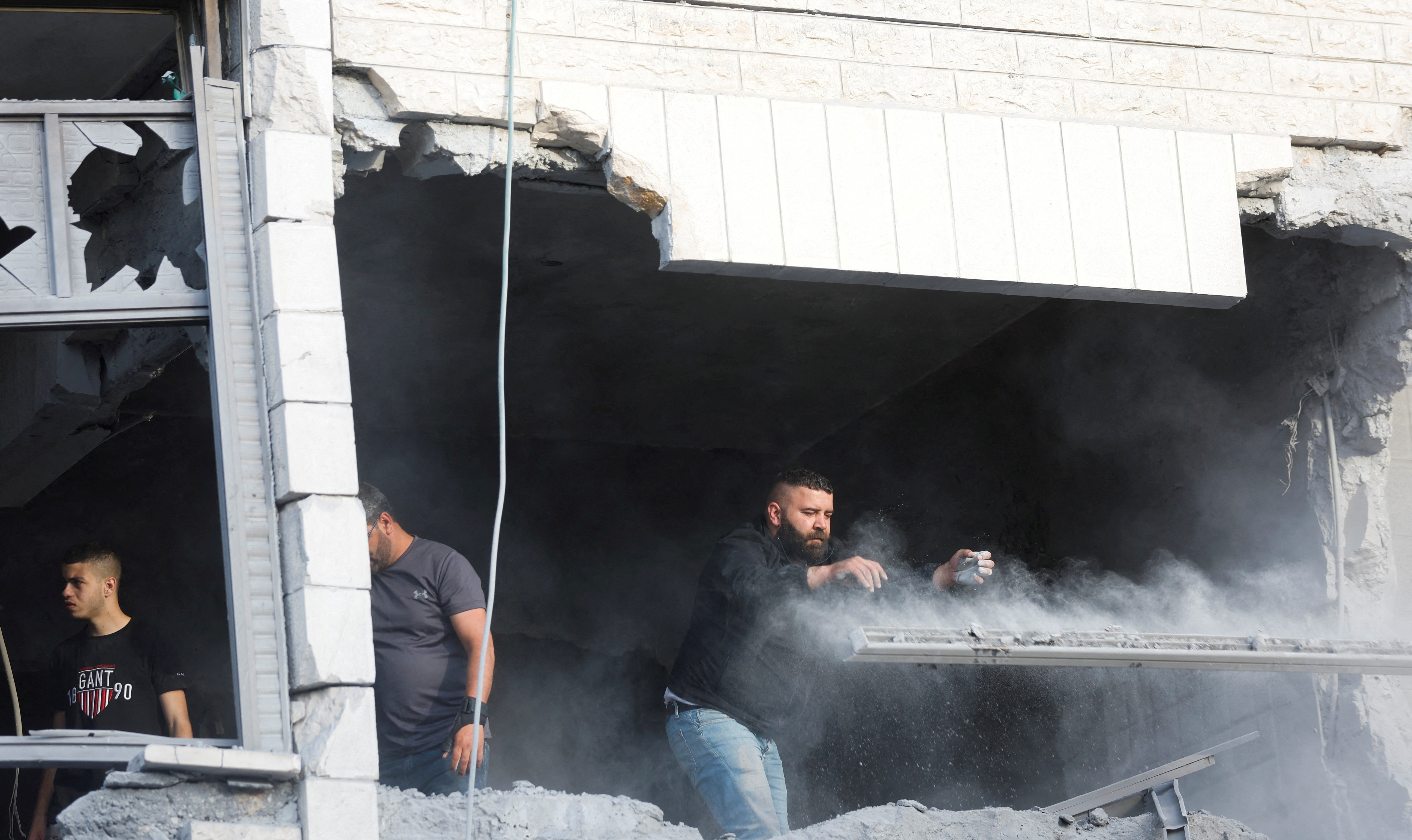Israeli army demolishes a Palestinian house in Ramallah