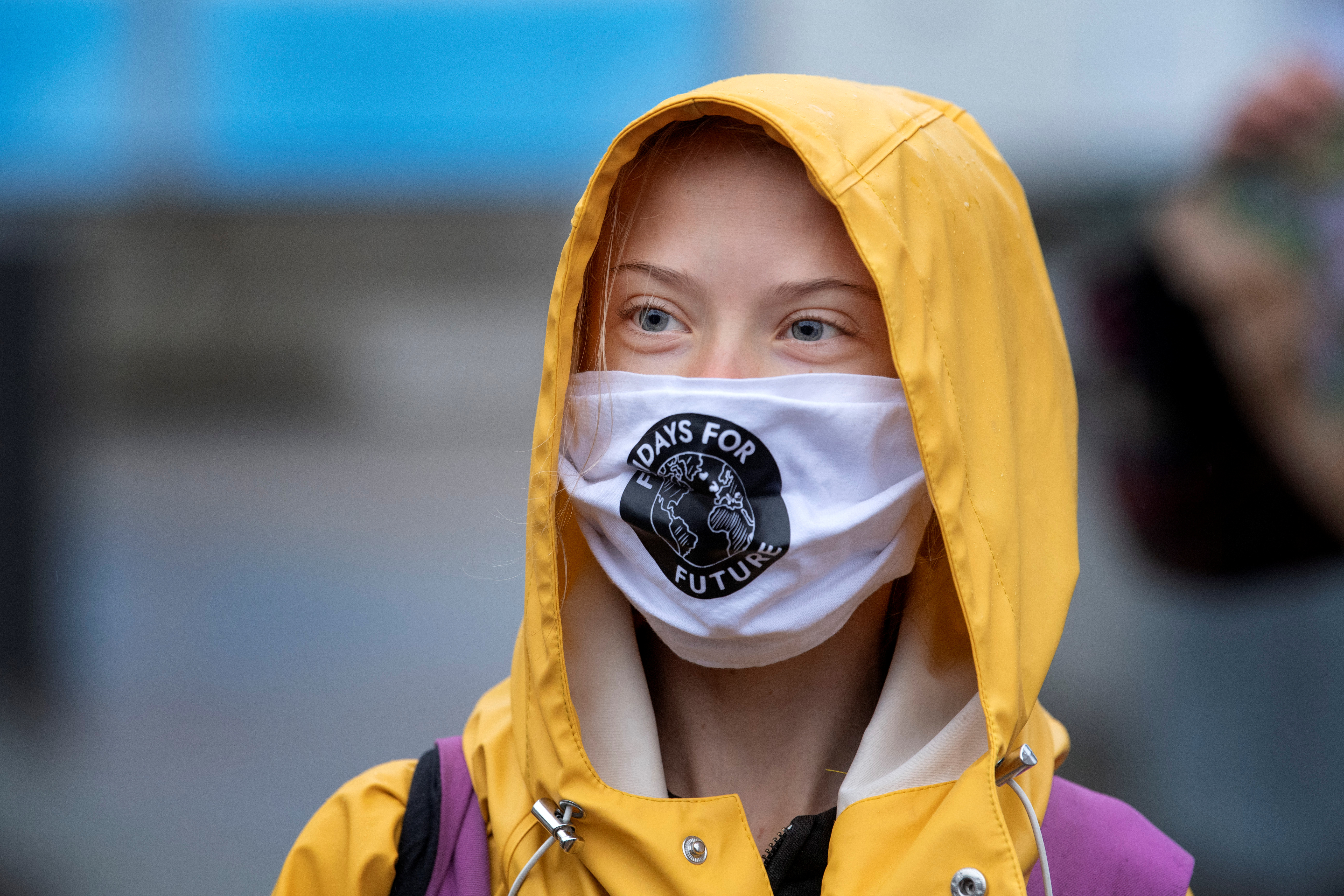 Swedish climate activist Greta Thunberg leaves Fridays For Future protest in Stockholm