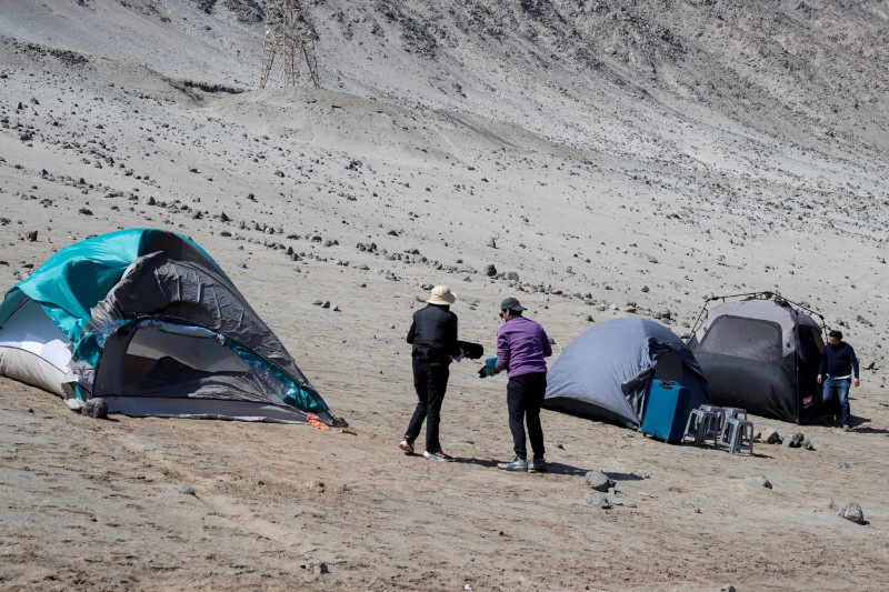 Workers at BHP's Escondida copper mine on strike, in Antofagasta