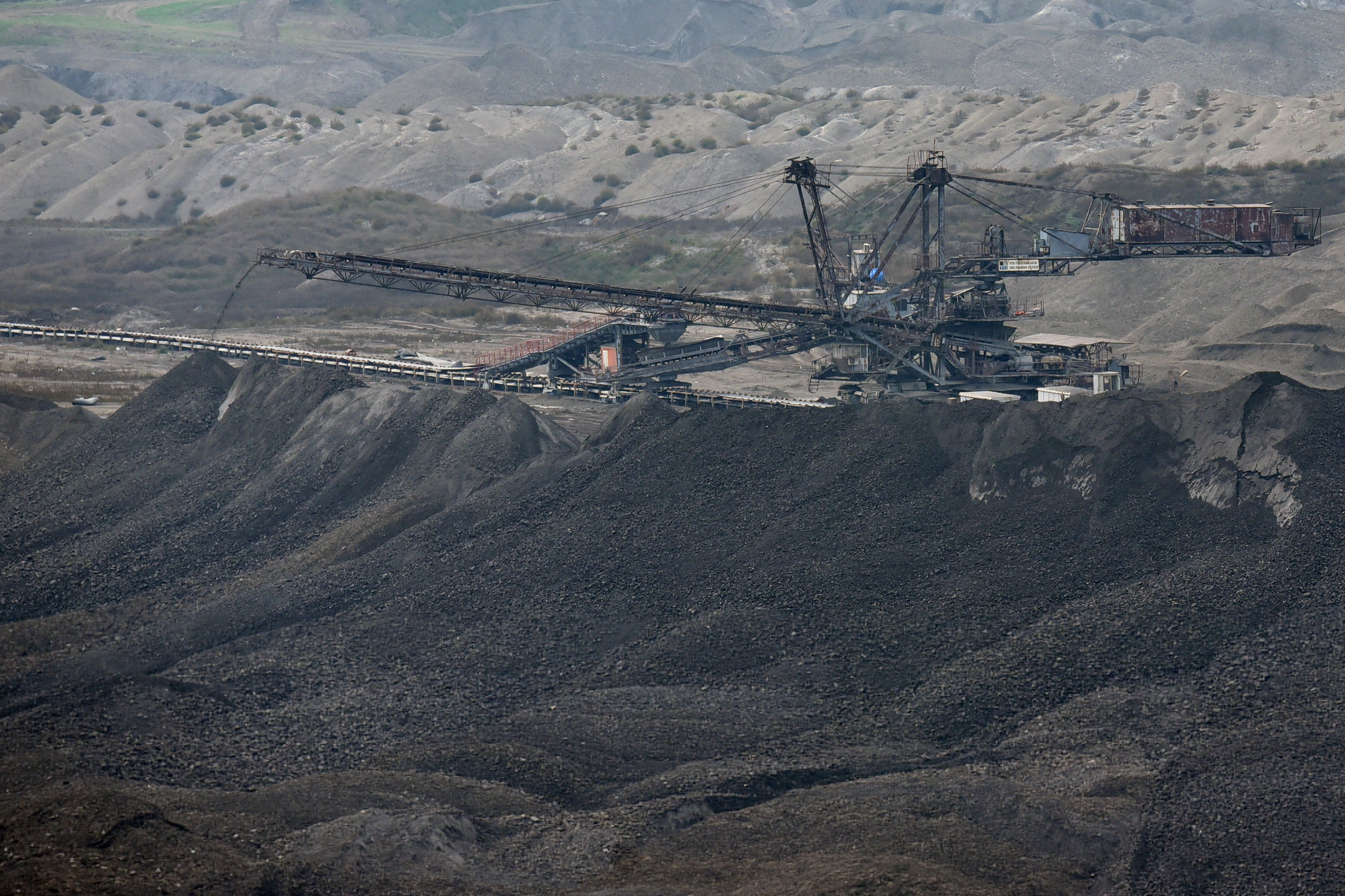 A general view of a lignite mine, near the town of Obiliq