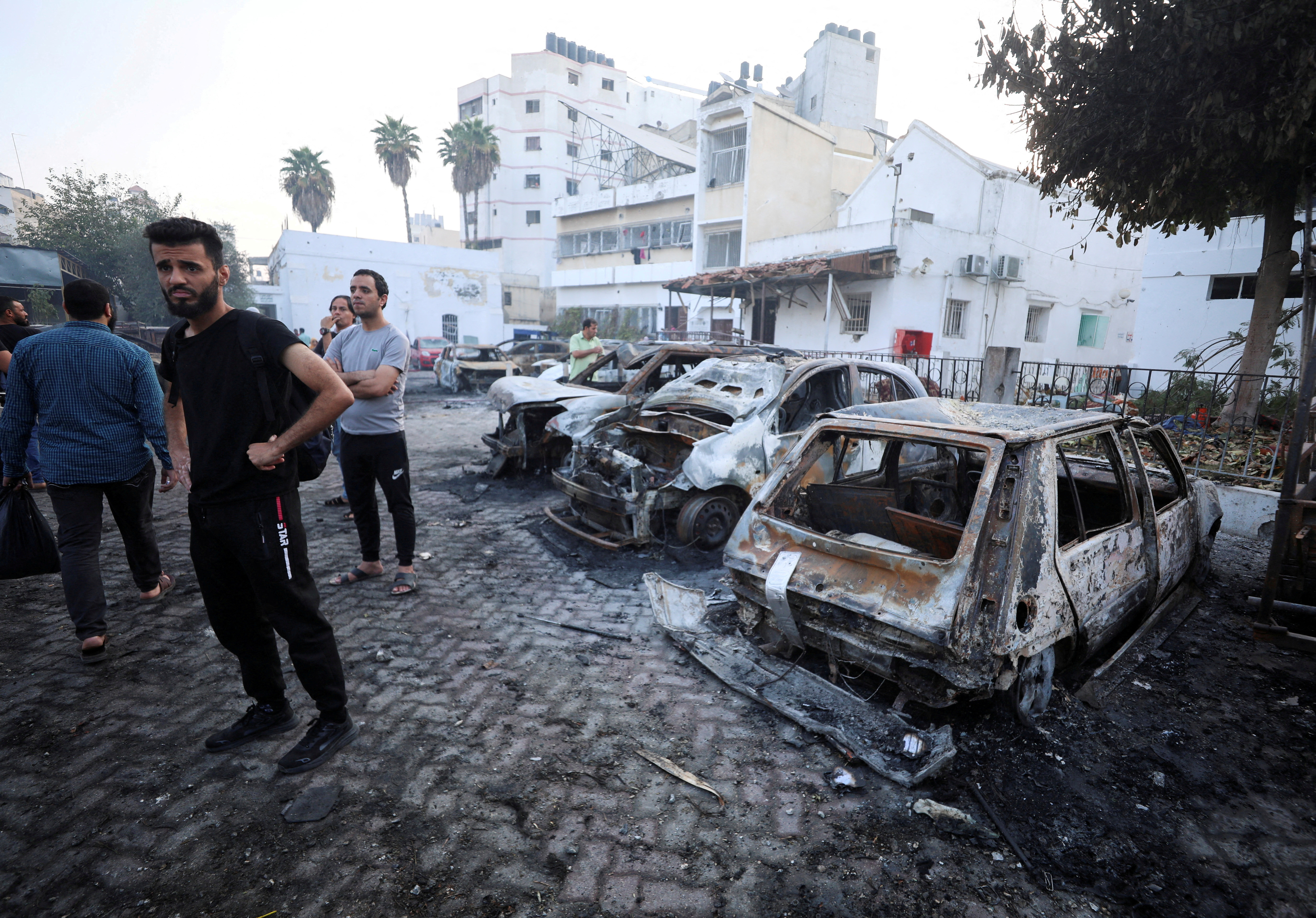 Aftermath of hospital blast in Gaza City