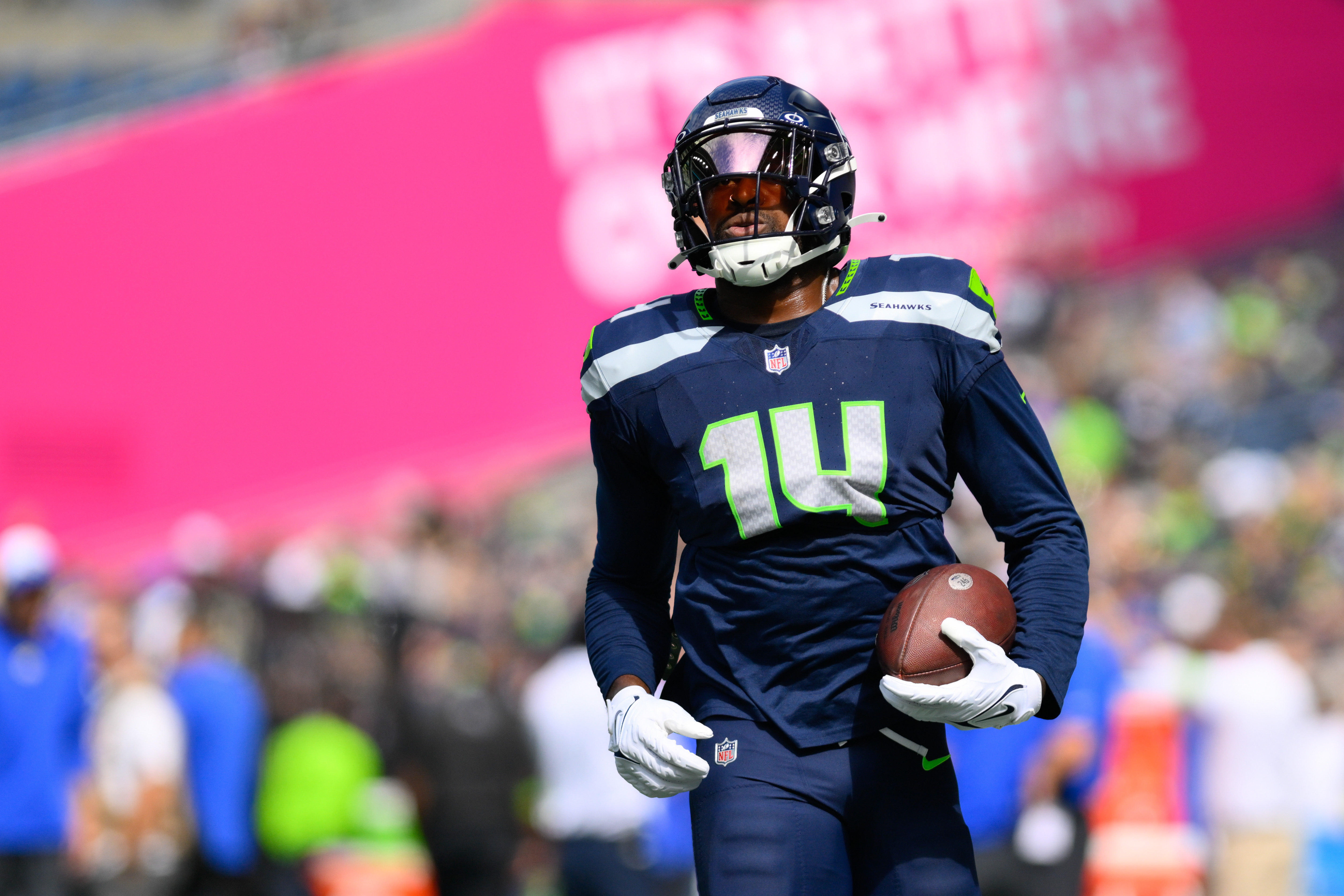 Los Angeles Rams running back Kyren Williams celebrates after scoring  against the Seattle Seahawks during the second half of an NFL football game  Sunday, Sept. 10, 2023, in Seattle. (AP Photo/Stephen Brashear