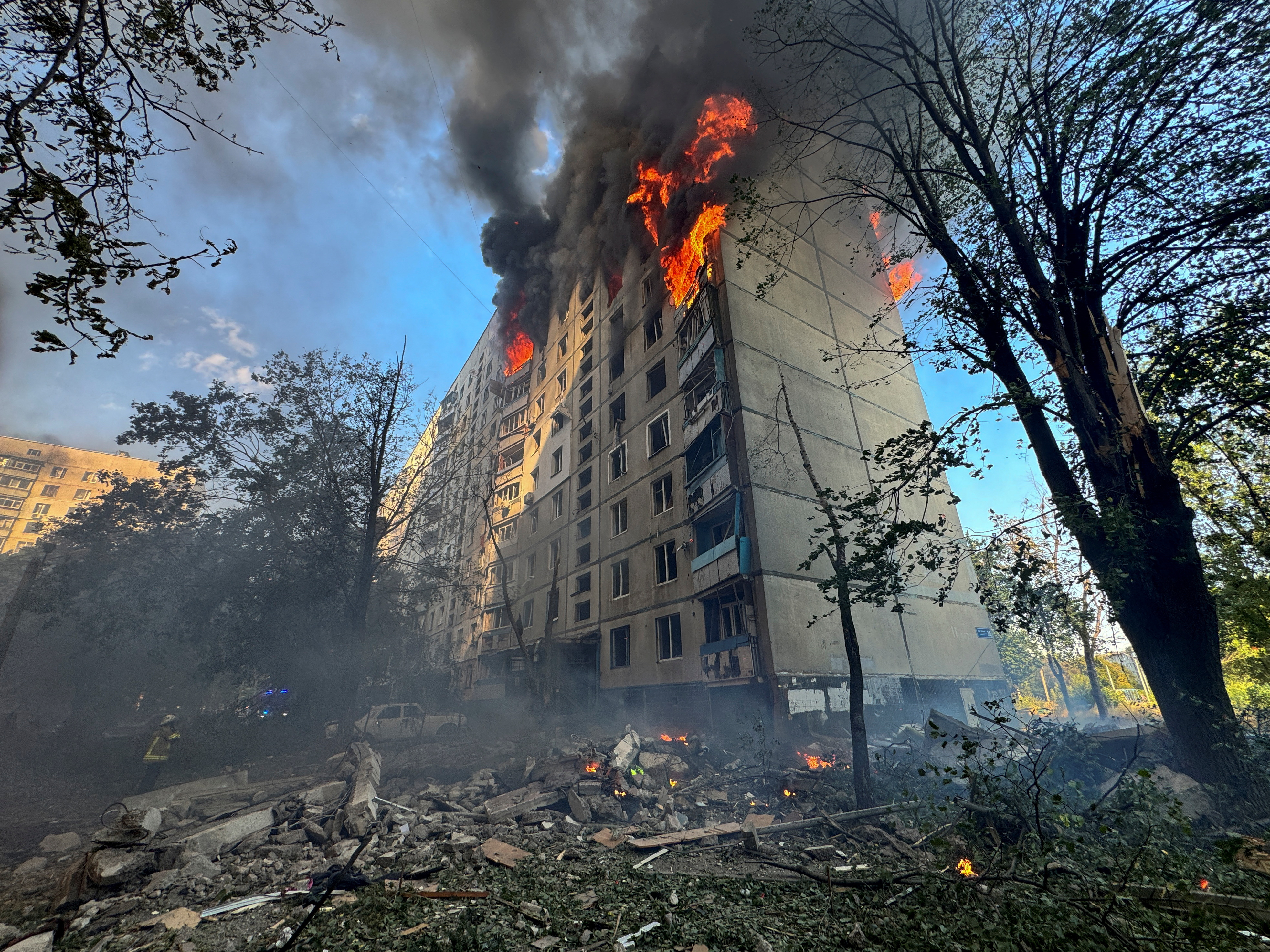 Aftermath of a Russian air strike in Kharkiv