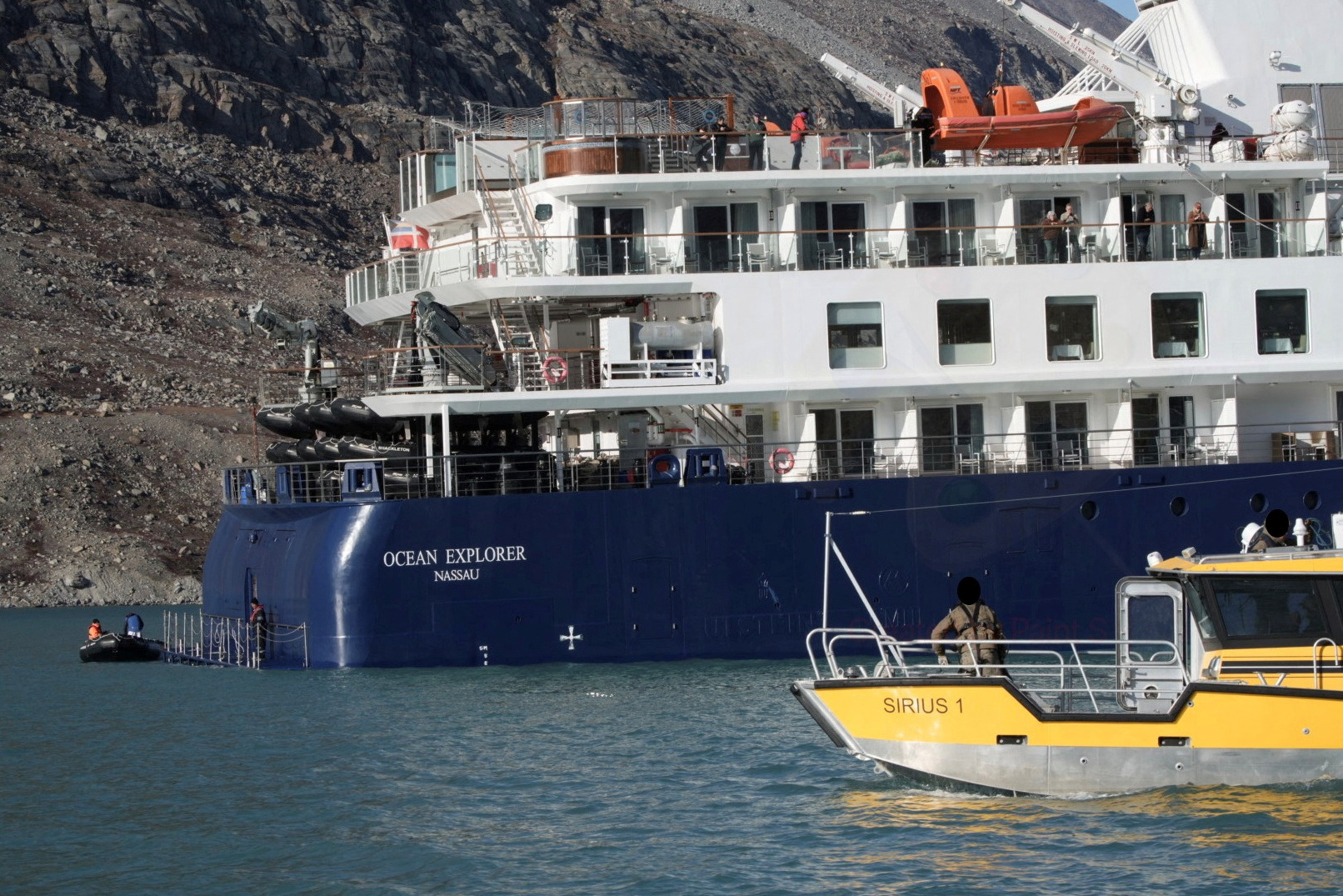 Luxury cruise ship carrying 206 people runs aground in remote Greenland