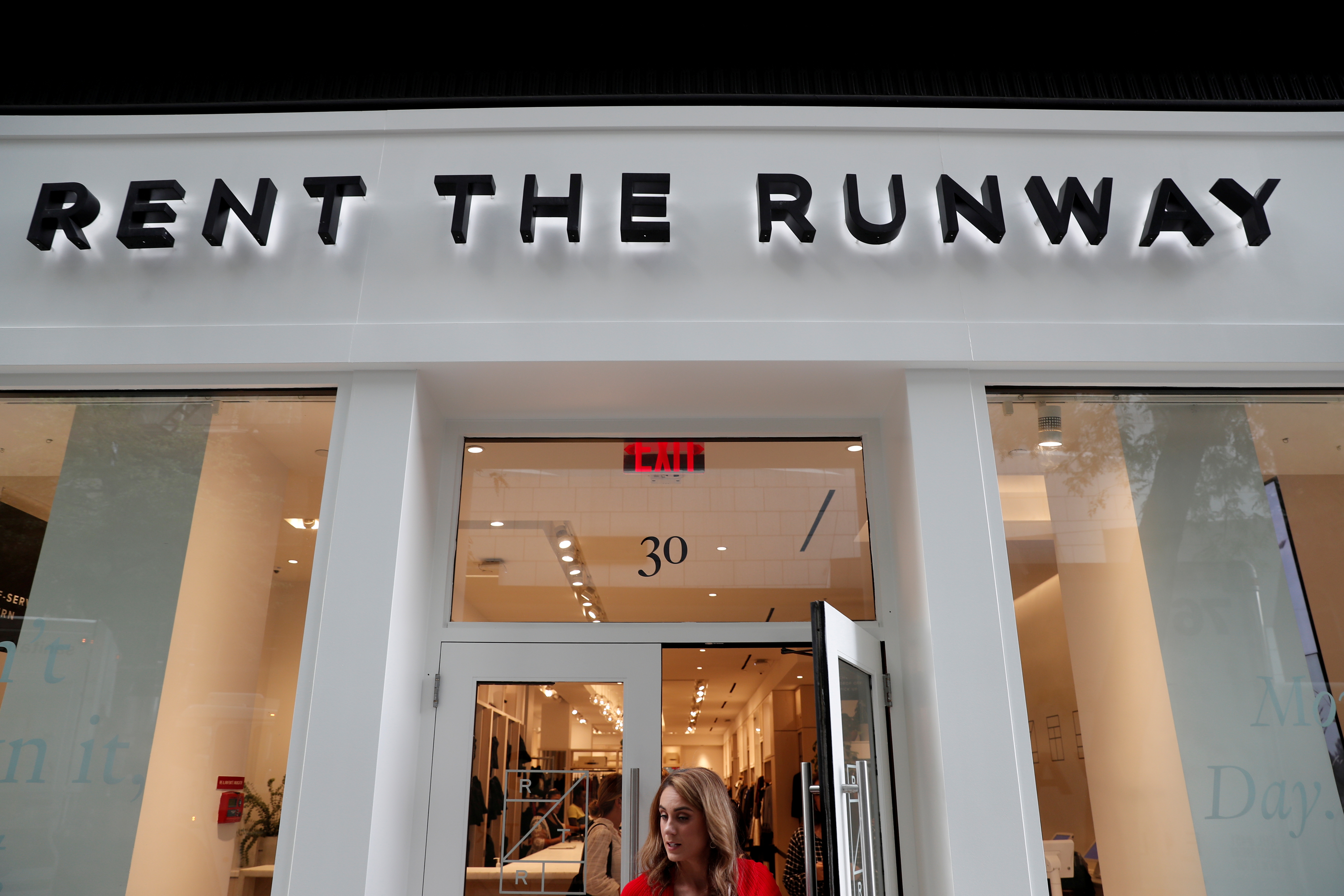 The Rent The Runway store, an online subscription service for women to rent designer dress and accessory items, is seen in New York City, New York, U.S., September 12, 2019. Picture taken September 12, 2019. REUTERS/Shannon Stapleton/File Photo