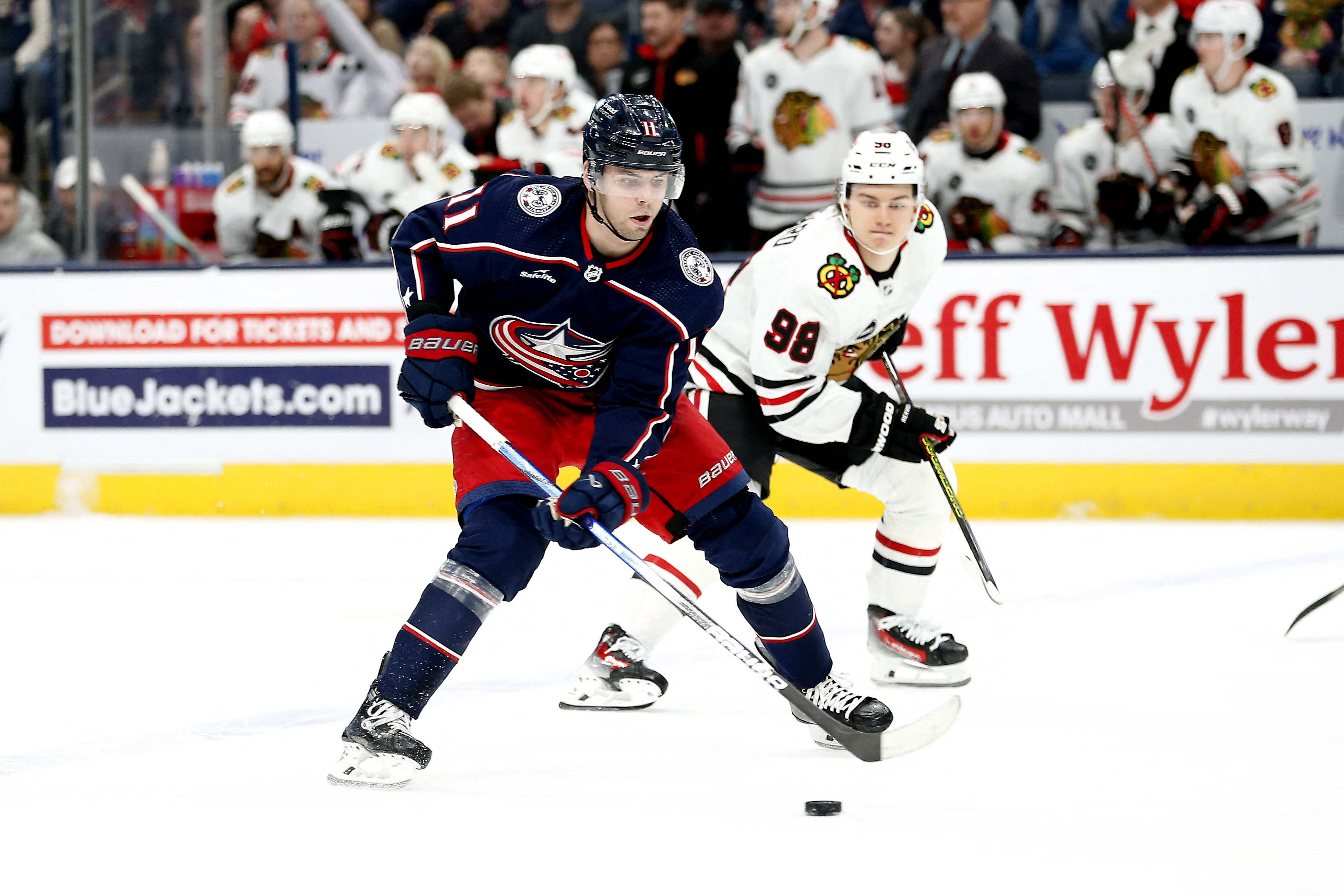 Blue Jackets pile on early, rout Blackhawks at home | Reuters