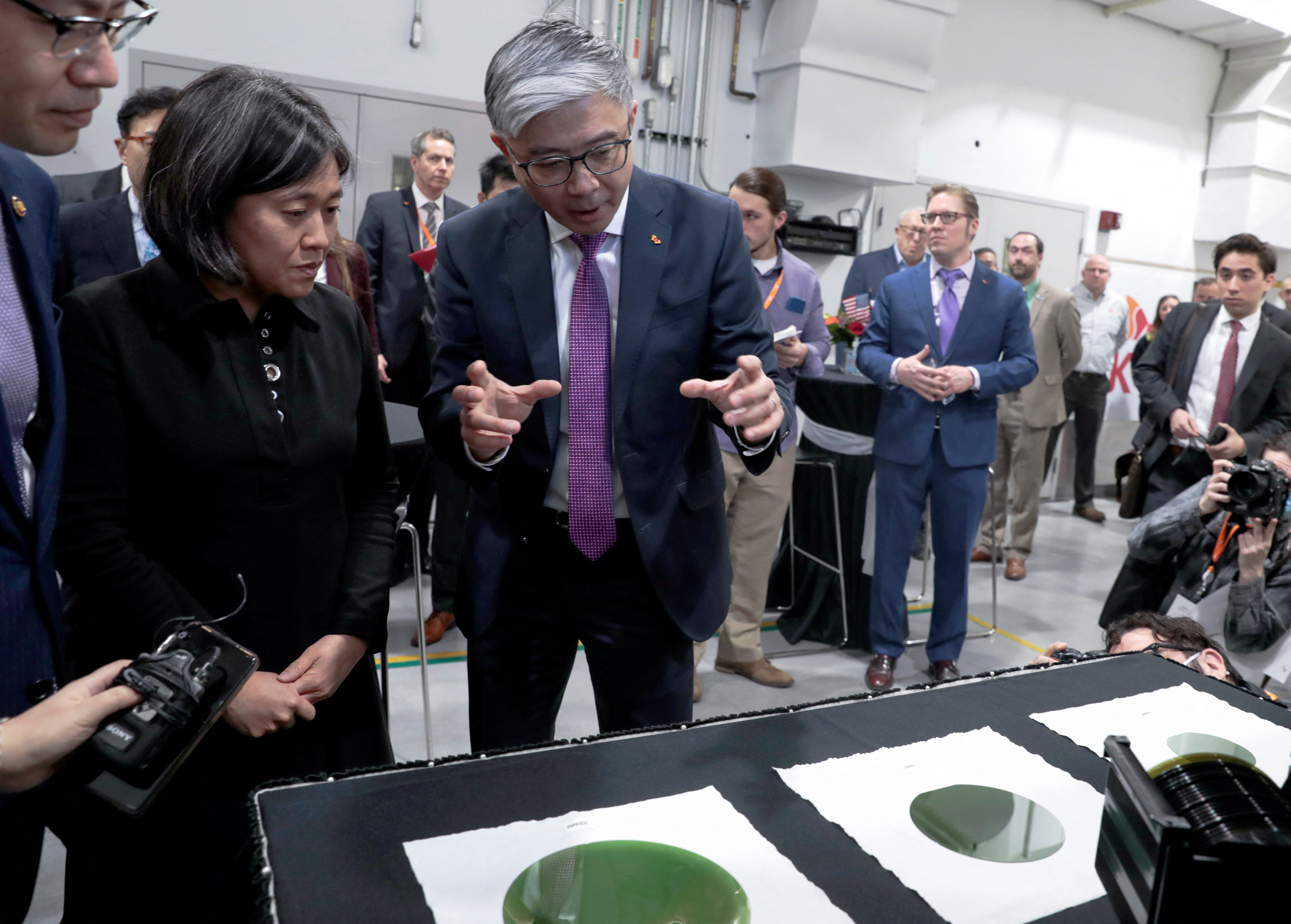 U.S. Trade Representative Tai tours silicon wafer plant in Auburn