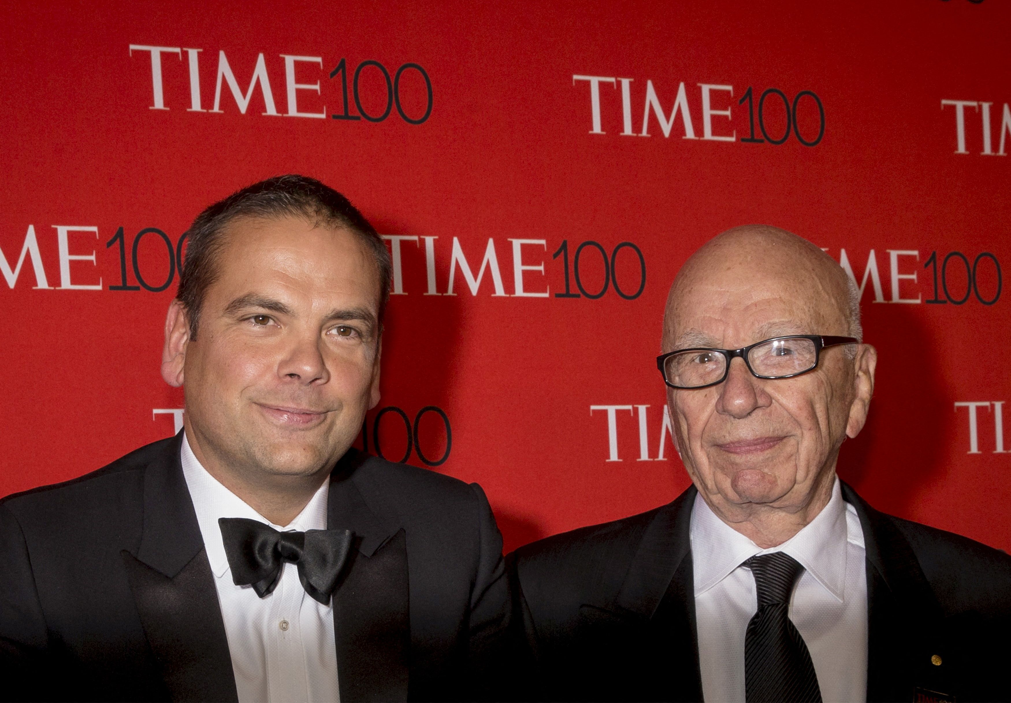 Rupert Murdoch and Lachlan Murdoch arrive for the TIME 100 Gala in New York