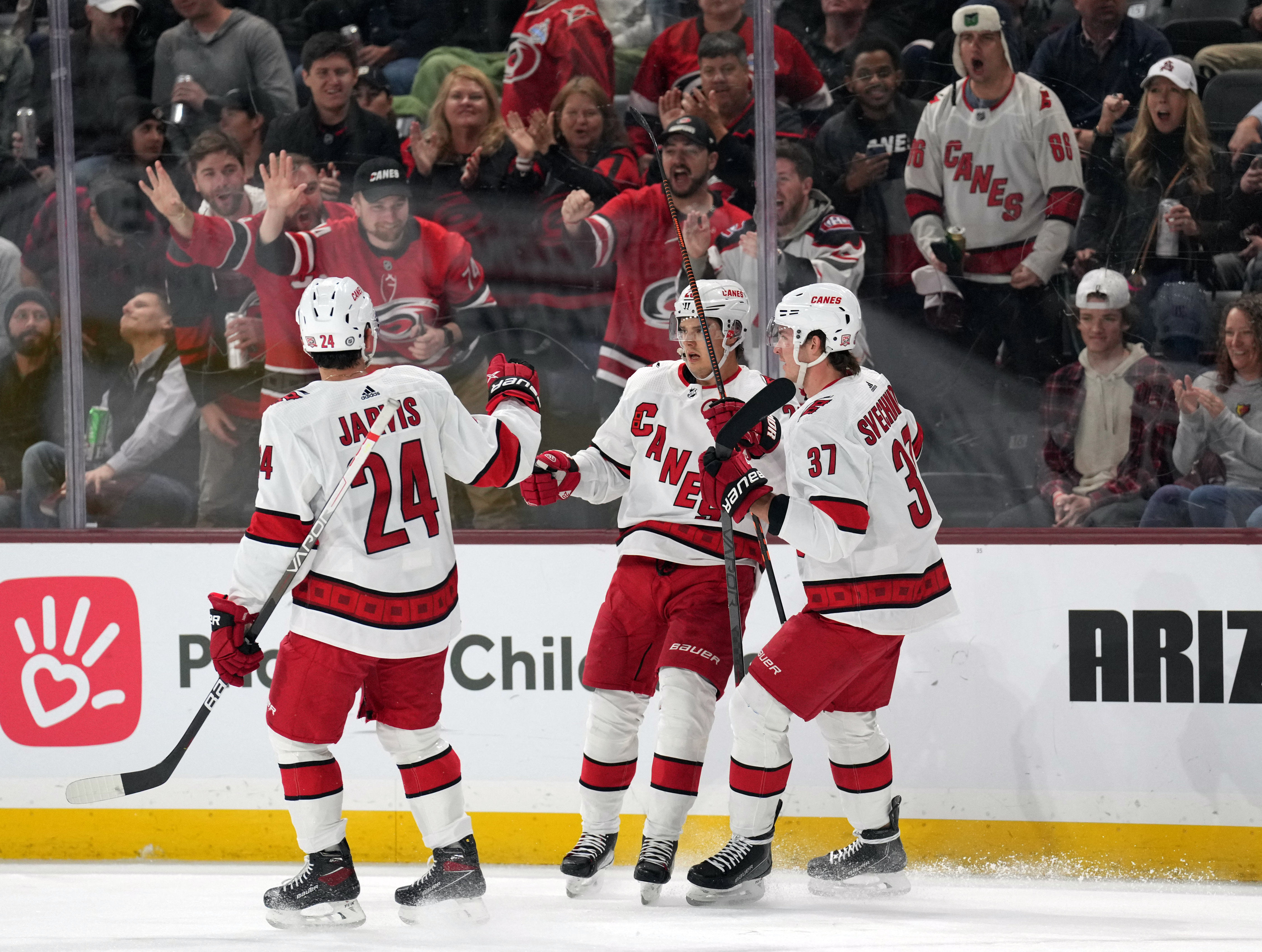 Aho scores 2, Gostisbehere helps Hurricanes beat Coyotes 6-1