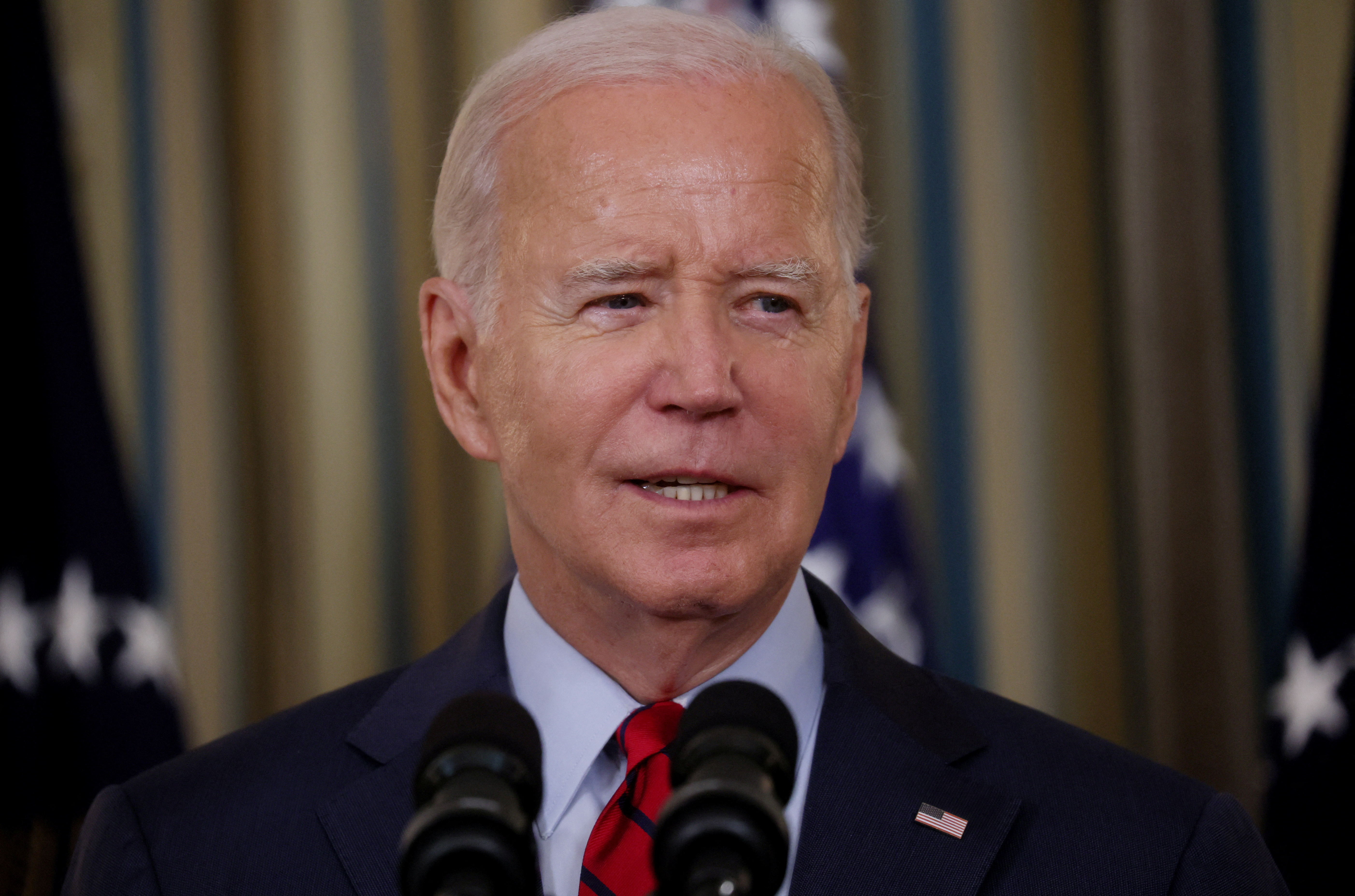 U.S. President Biden speaks about a new PMA and ILWU contract at the White House in Washington, U.S.