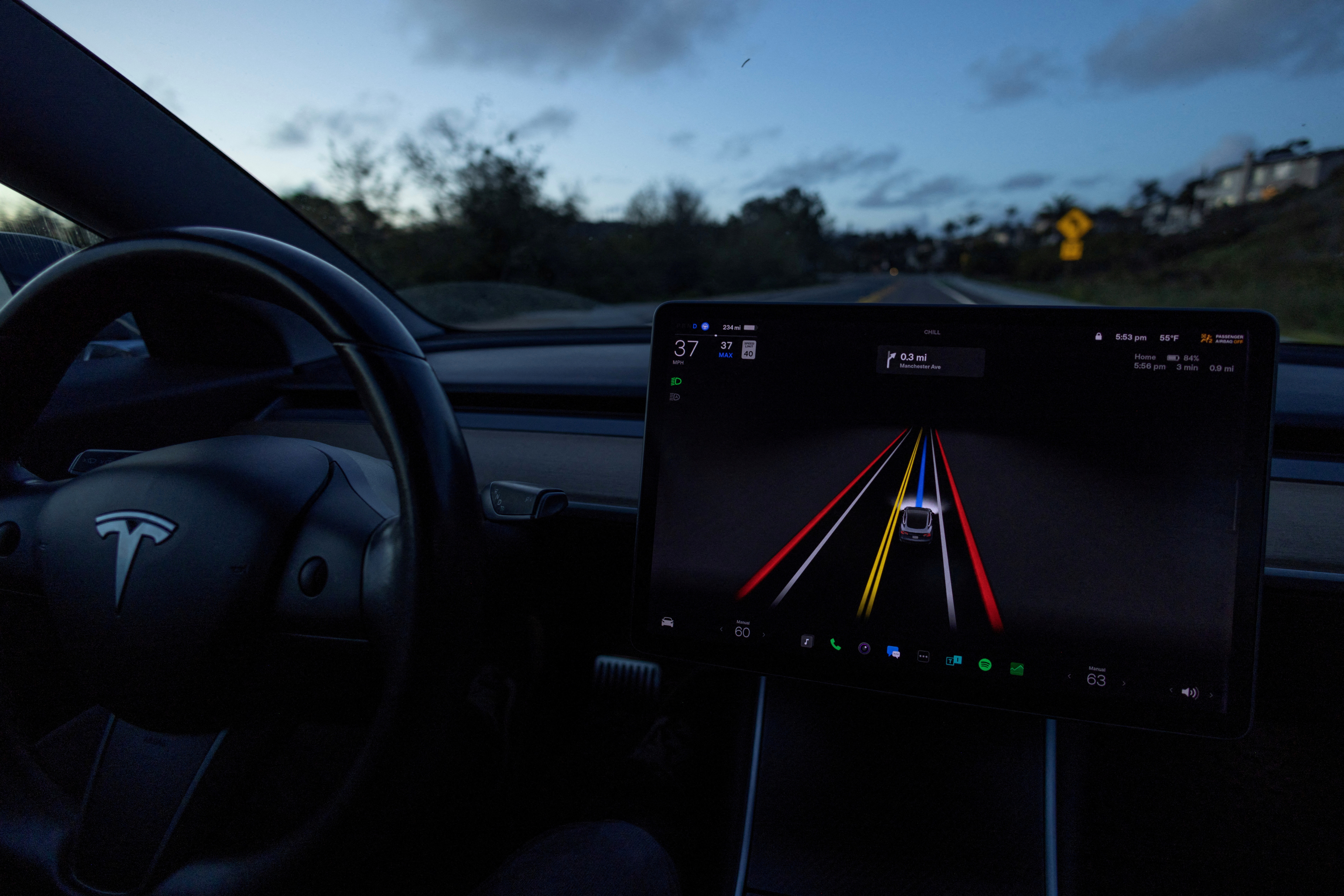 Tesla Model 3 uses FSD beta to navigate city streets in California