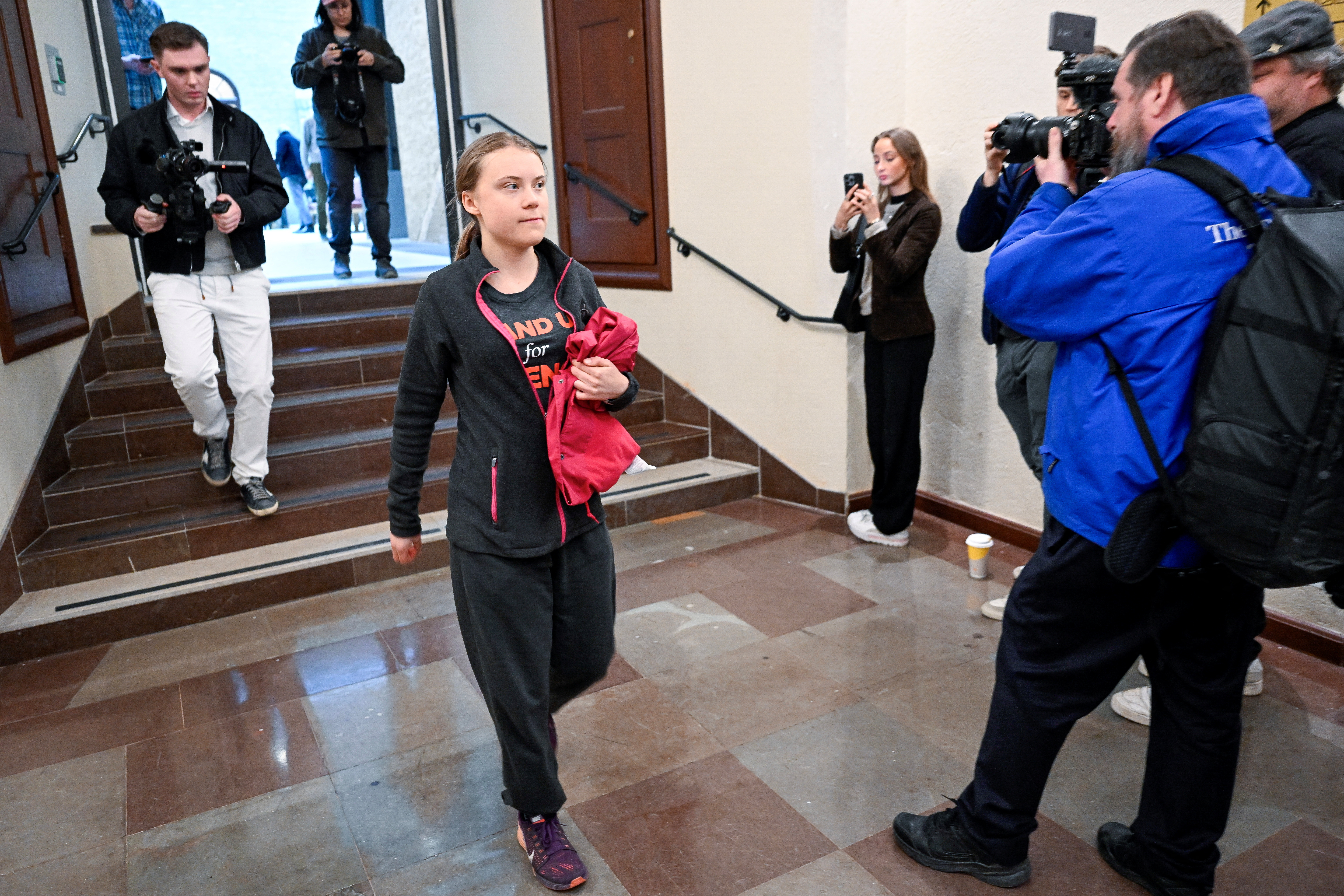 Greta Thunberg at the Stockholm district court