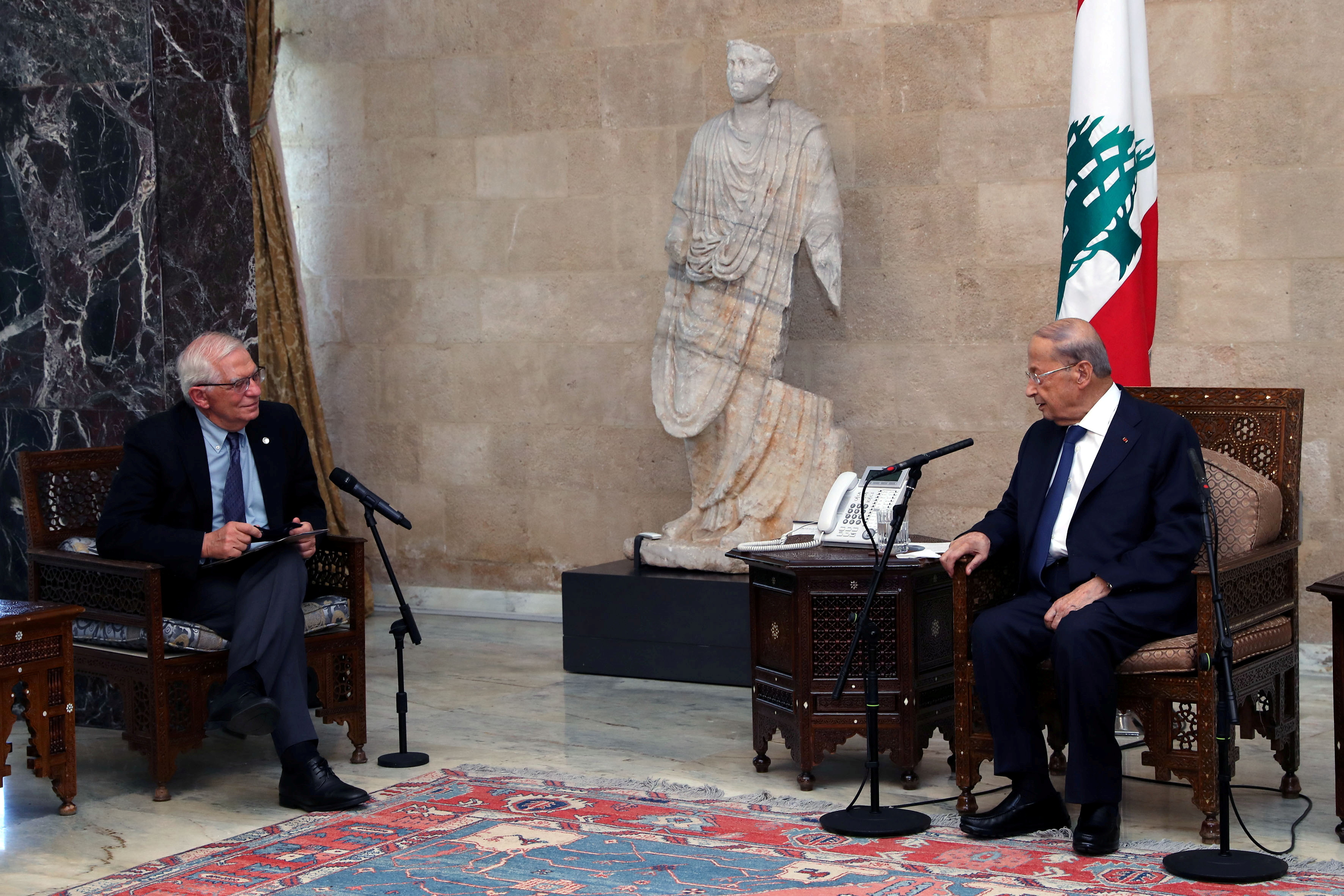 European Union foreign policy chief Borrell meets with Lebanon's President Aoun in Baabda