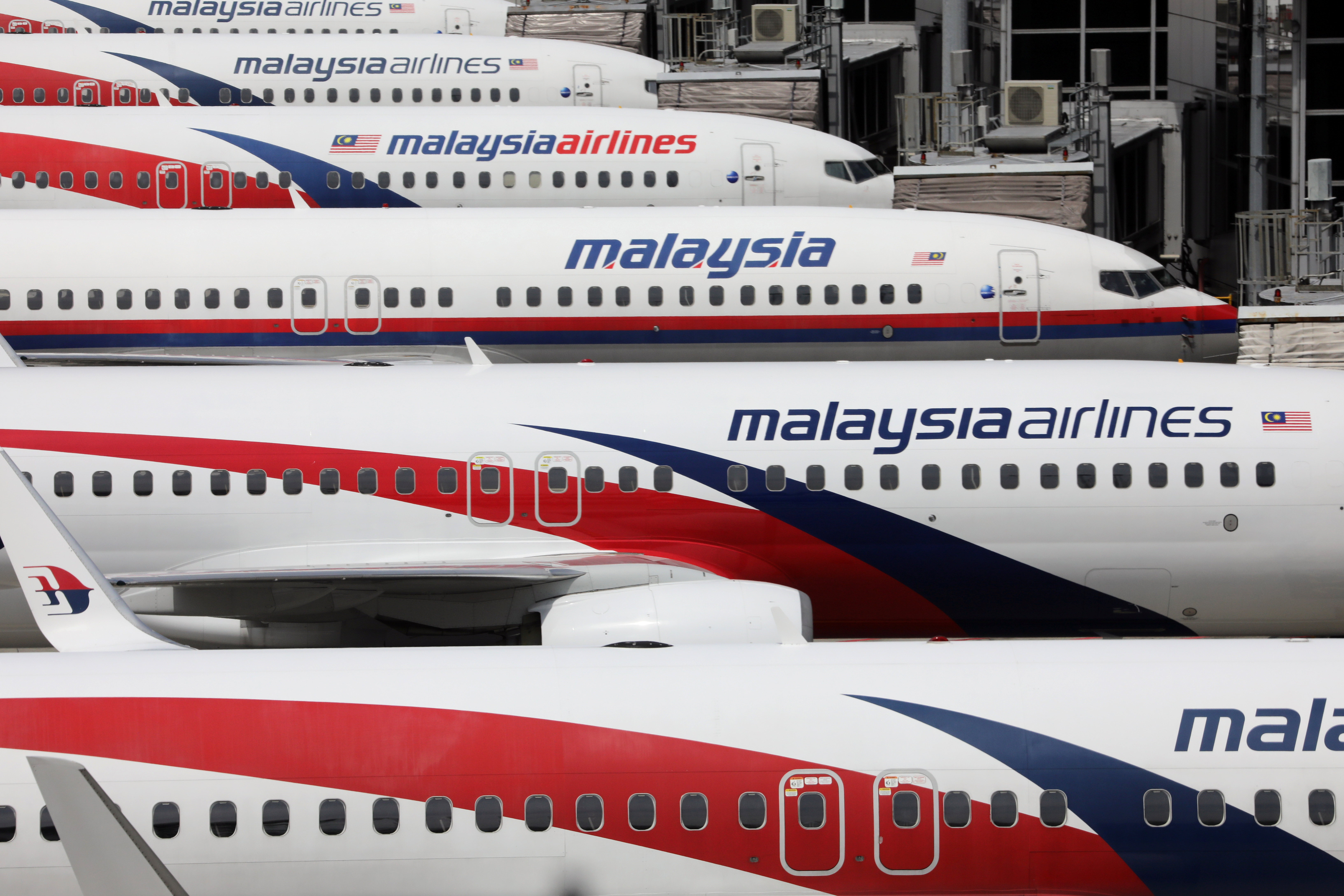 Malaysia Airlines planes are seen parked at Kuala Lumpur International Airport, amid the coronavirus disease (COVID-19) outbreak in Sepang