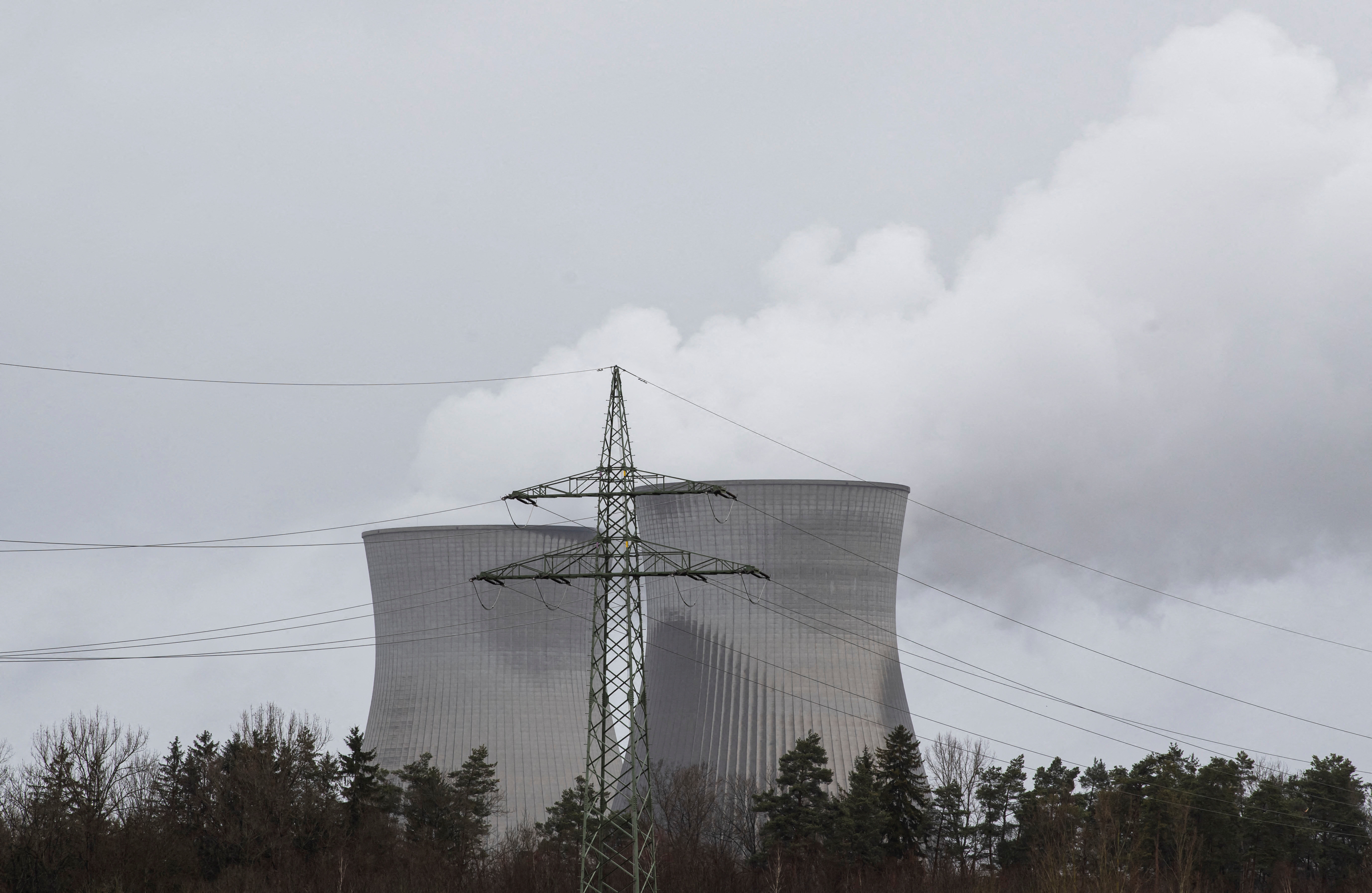 A general view of the nuclear power plant, whose last unit will be shut down at the turn of the year, in Gundremmingen, Germany, December 29, 2021. REUTERS/Lukas Barth