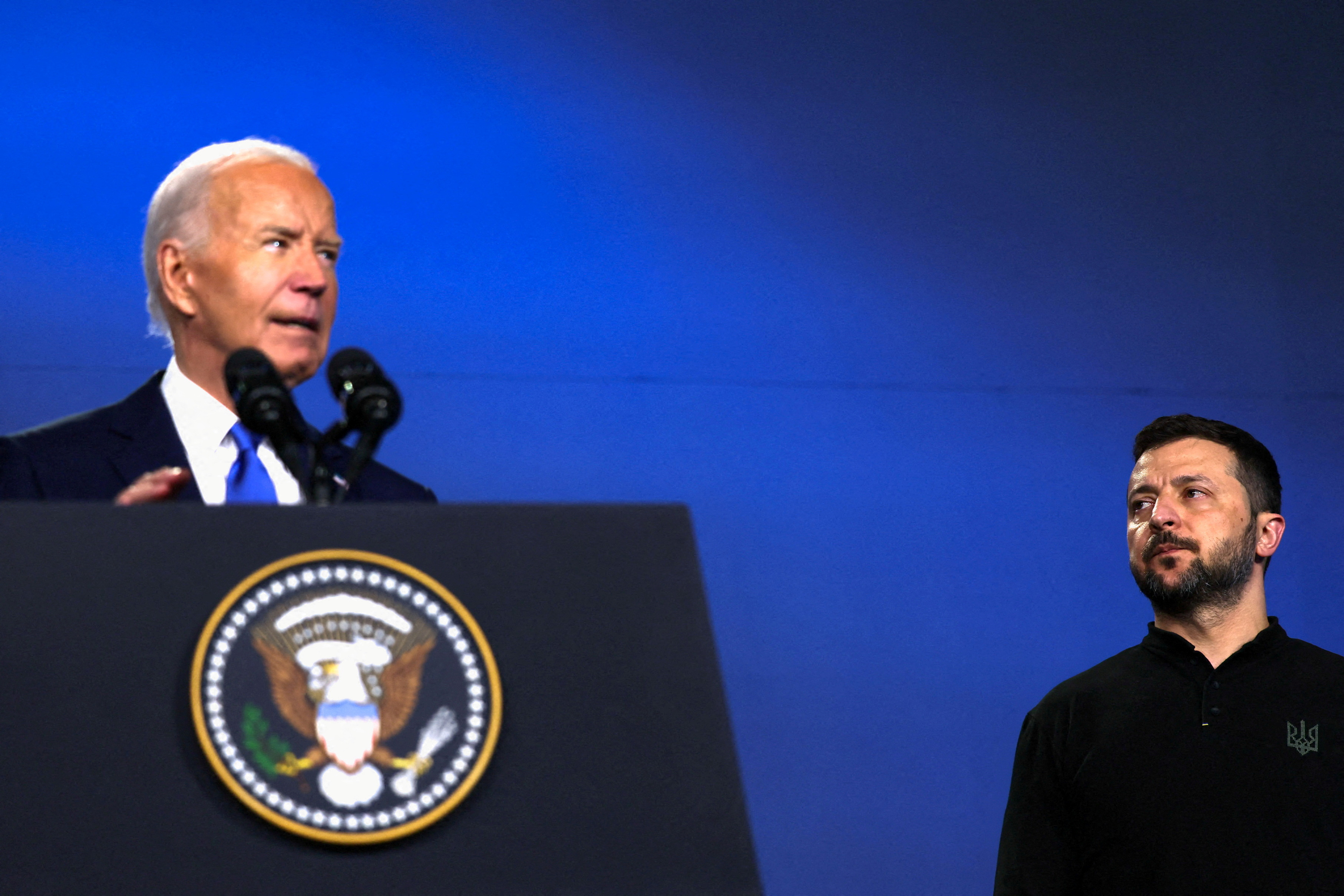 Ukraine's President Volodymyr Zelenskiy and U.S. President Joe Biden in Washington