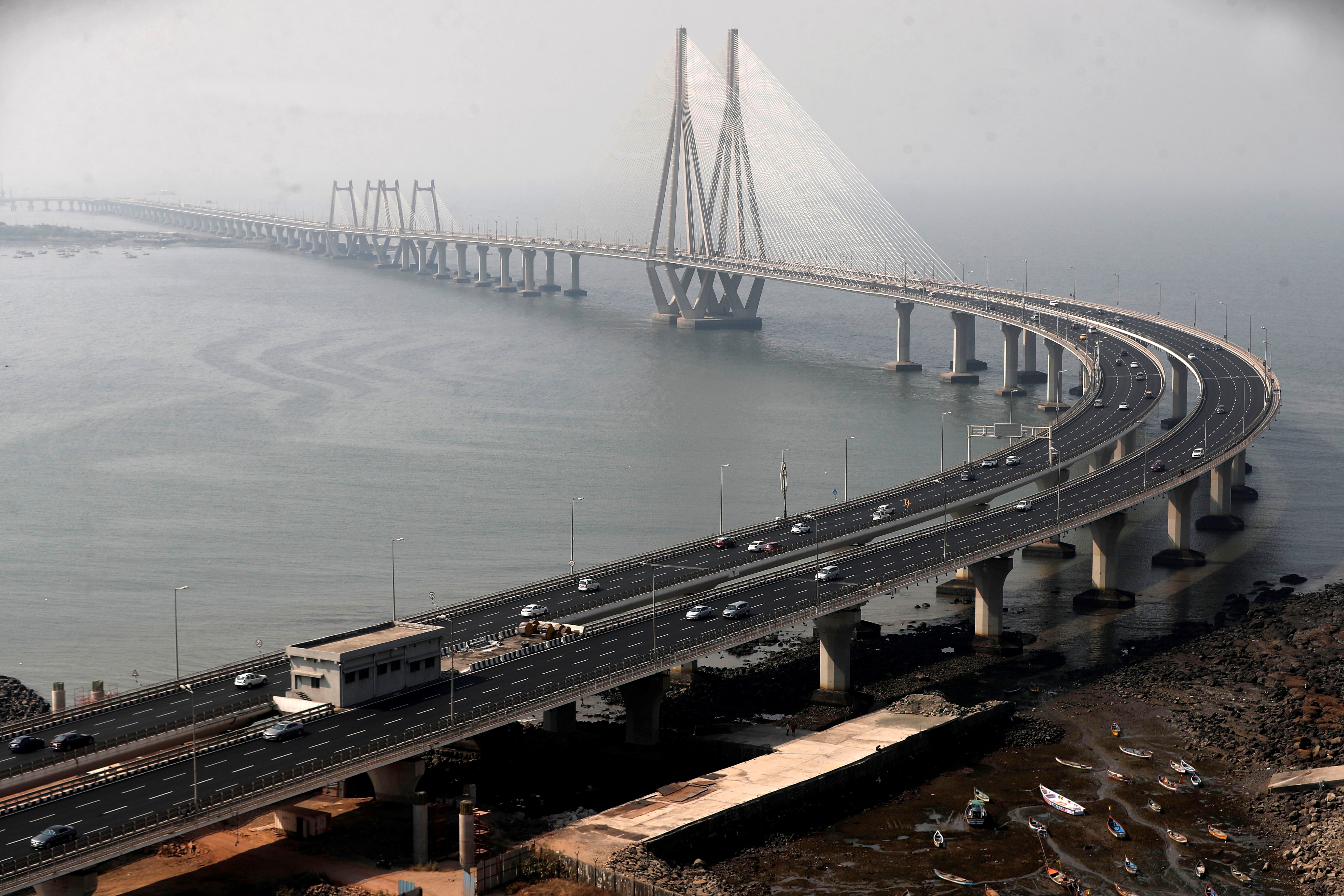Cars move on Bandra-Worli sea link in Mumbai
