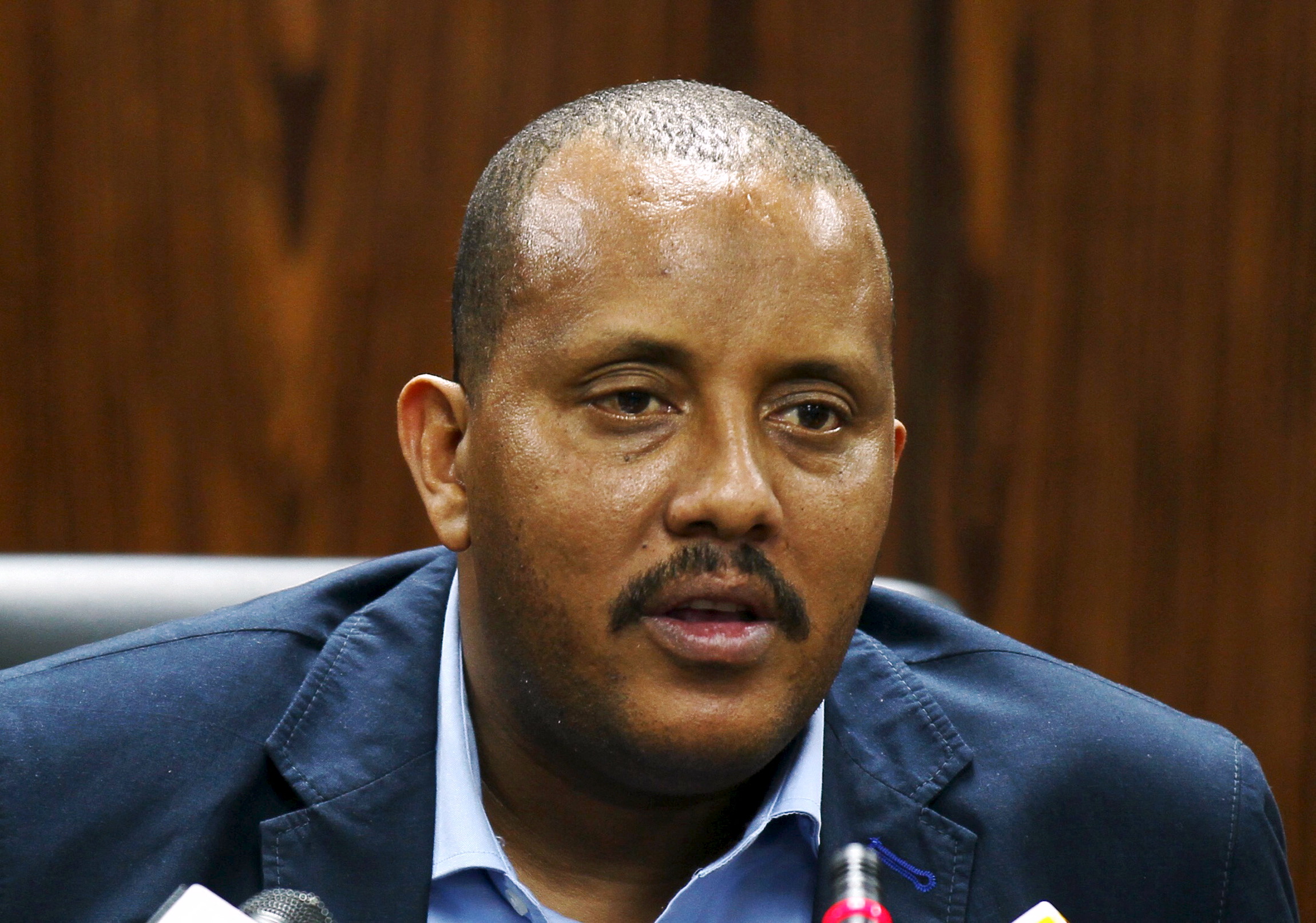 Ethiopia's Government Communications Affairs Office Minister, Getachew Reda addresses a news conference on the violent protests that have been taking place in the Oromia Region from last November in Ethiopia