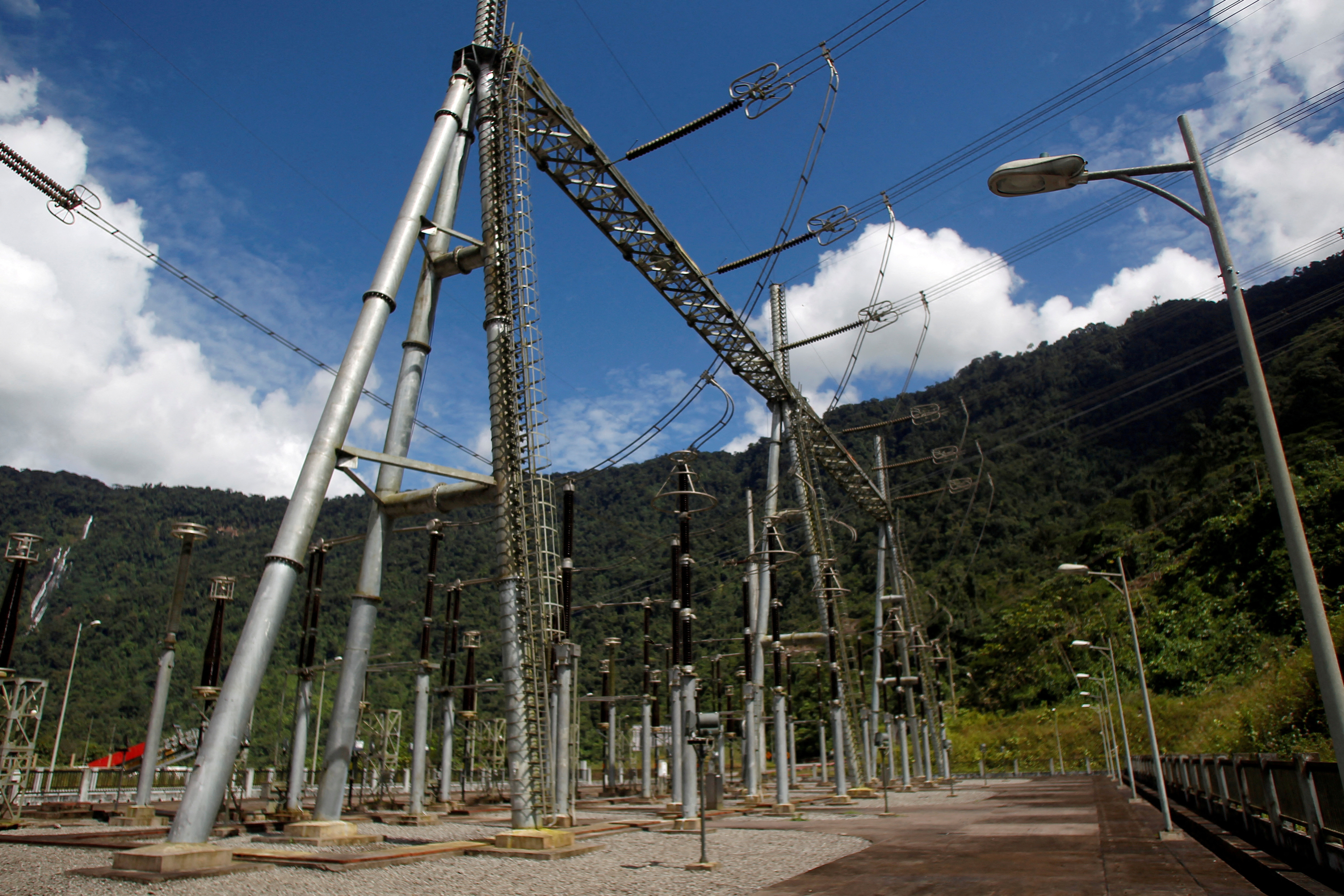 View of  the installations of Ecuador's hydroelectric power station Coca Codo Sinclair in Napo