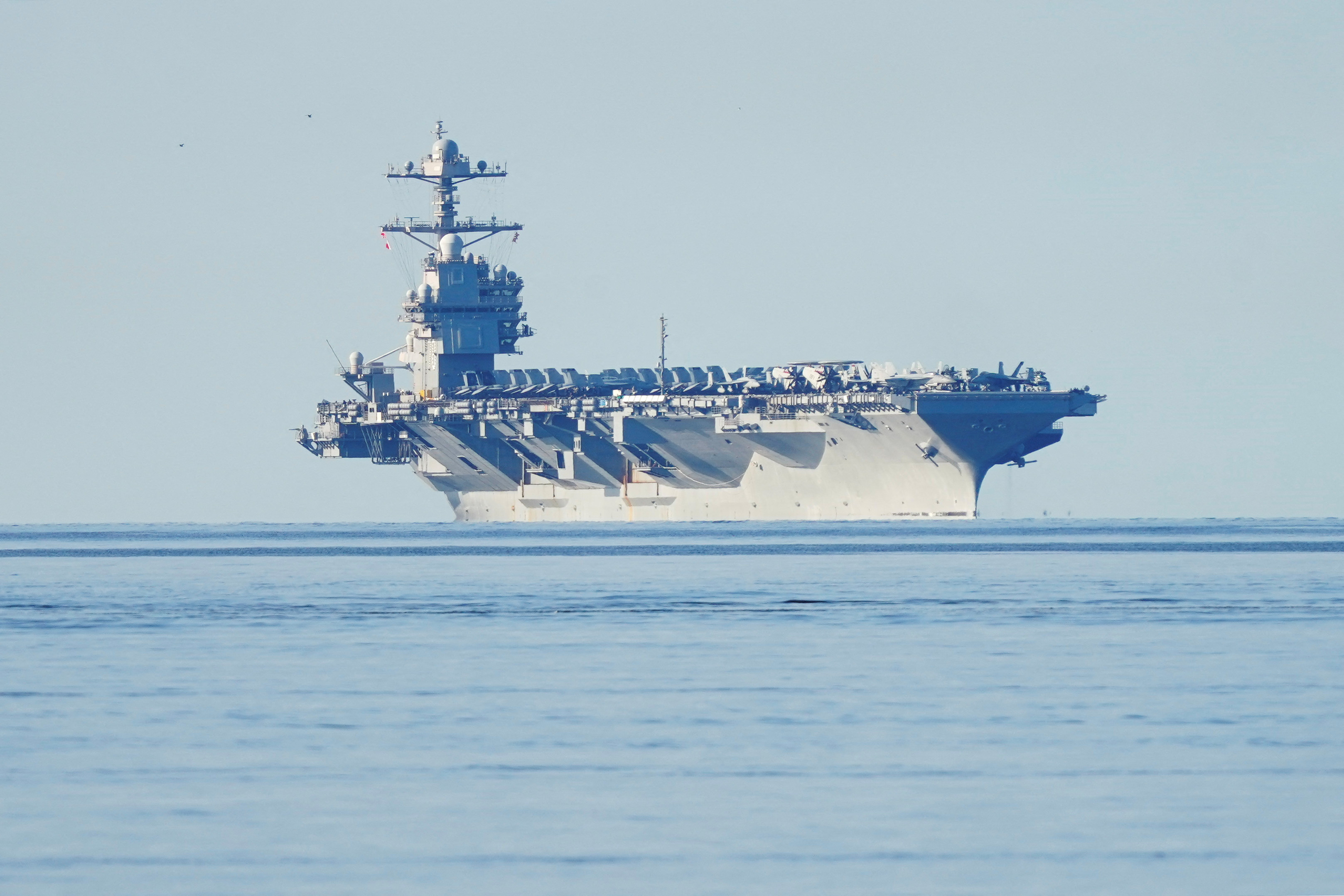The aircraft carrier USS Gerald R. Ford at Jeloya