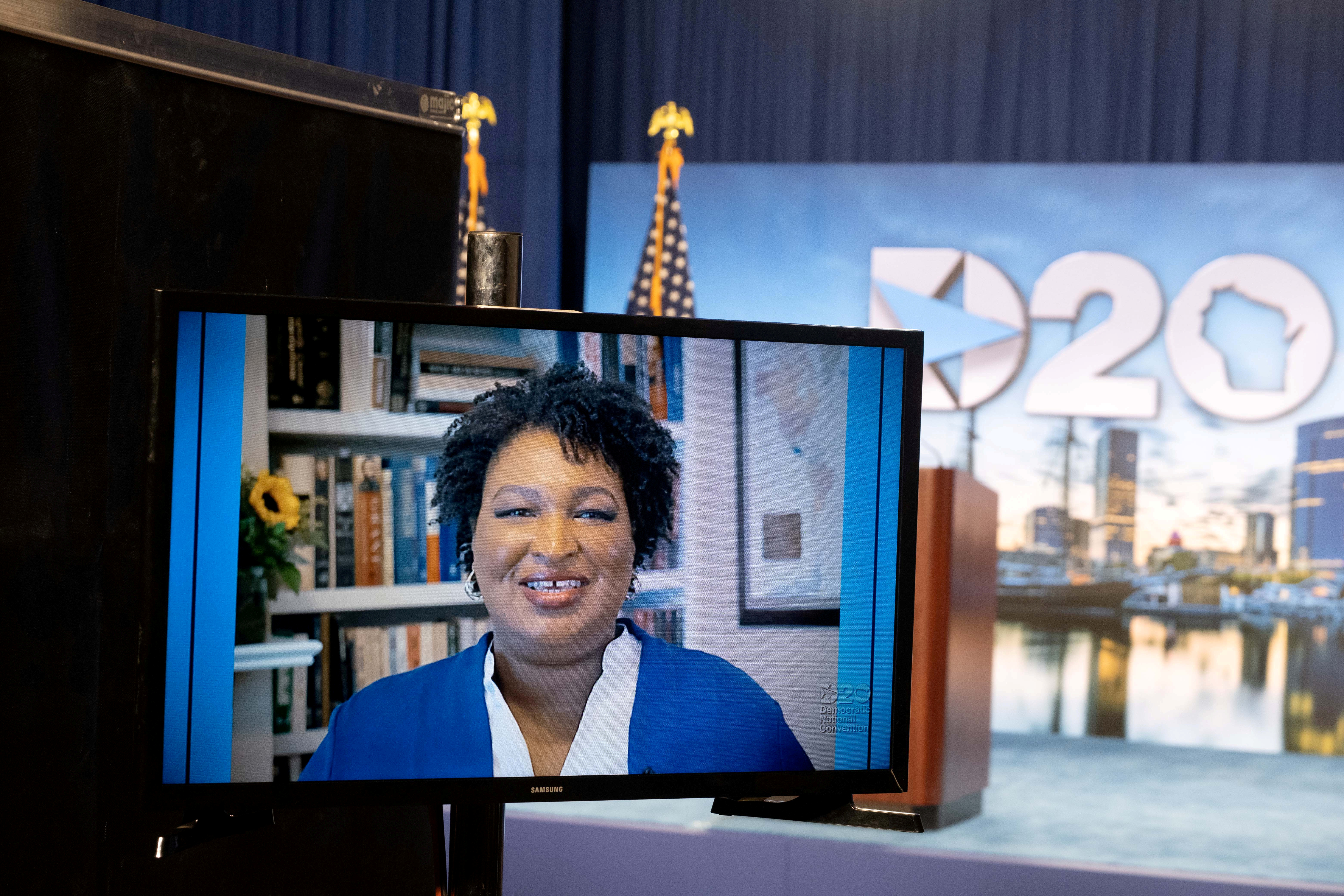 Stacey Abrams speaks at Democratic National Convention in Milwaukee, Wisconsin, U.S. August 18, 2020