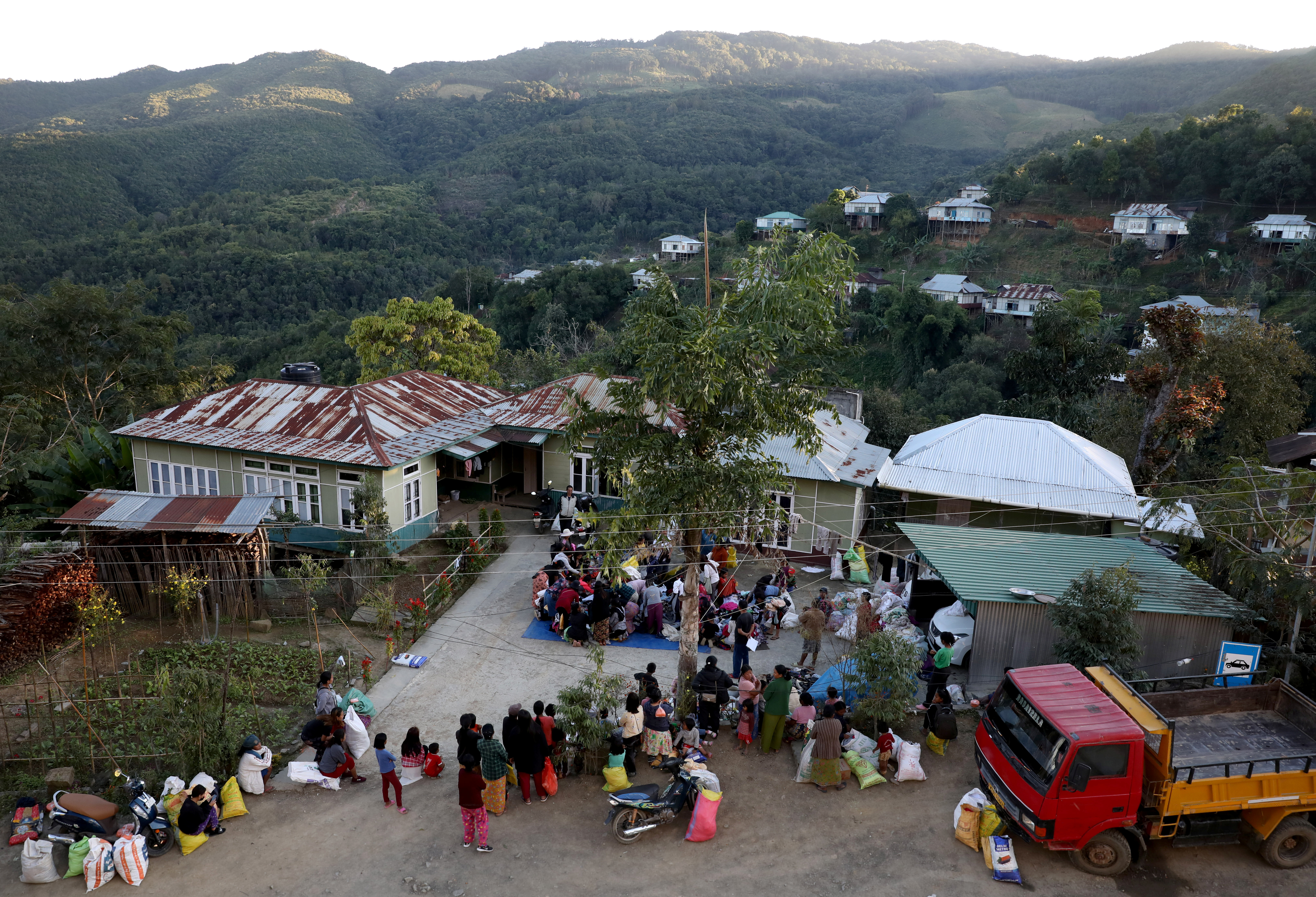 People who fled from Myanmar seek shelter at Farkawn village
