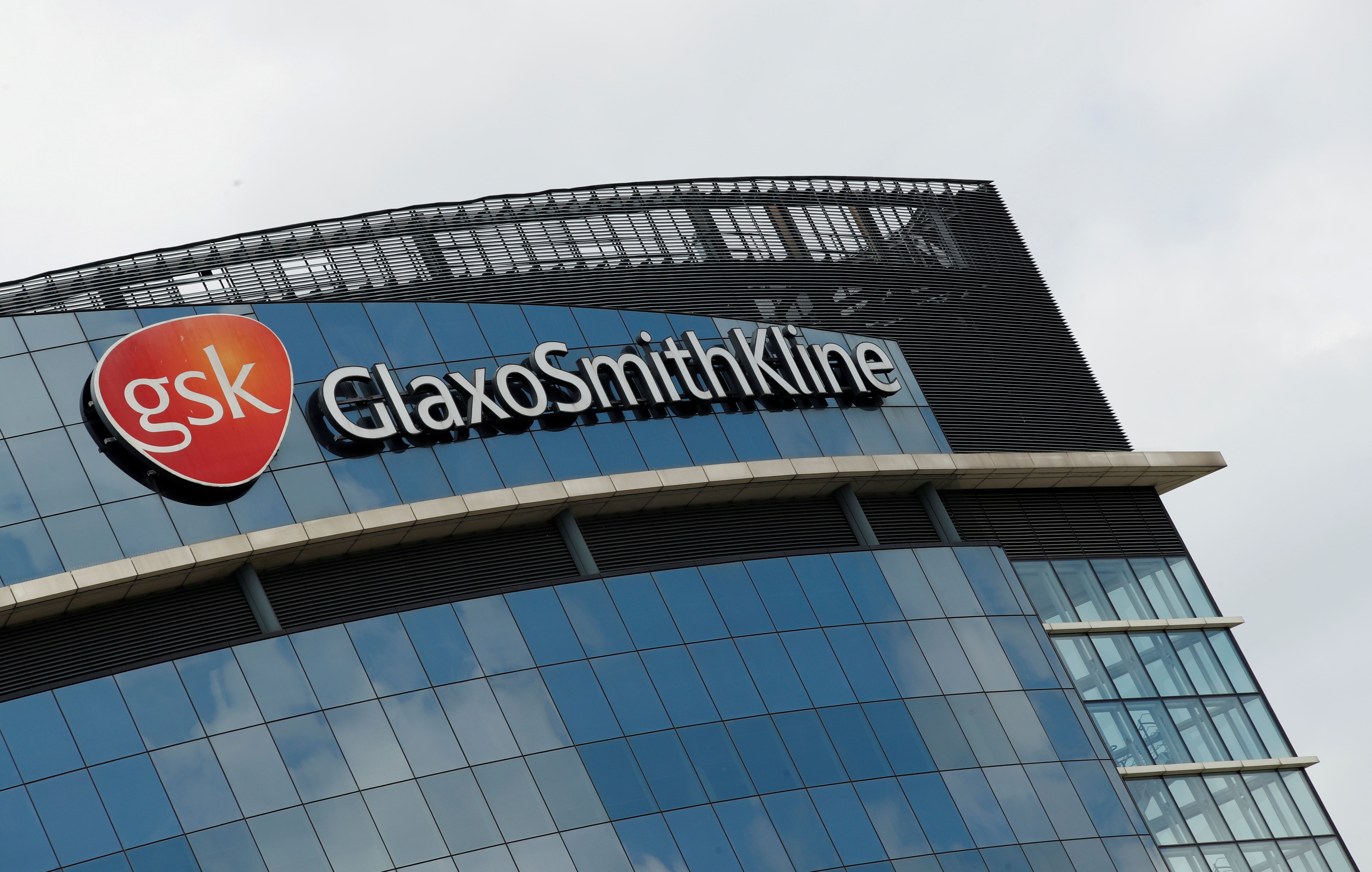 General view outside GlaxoSmithKline (GSK) headquarters in Brentford, London, Britain, May 4, 2020. REUTERS/Matthew Childs