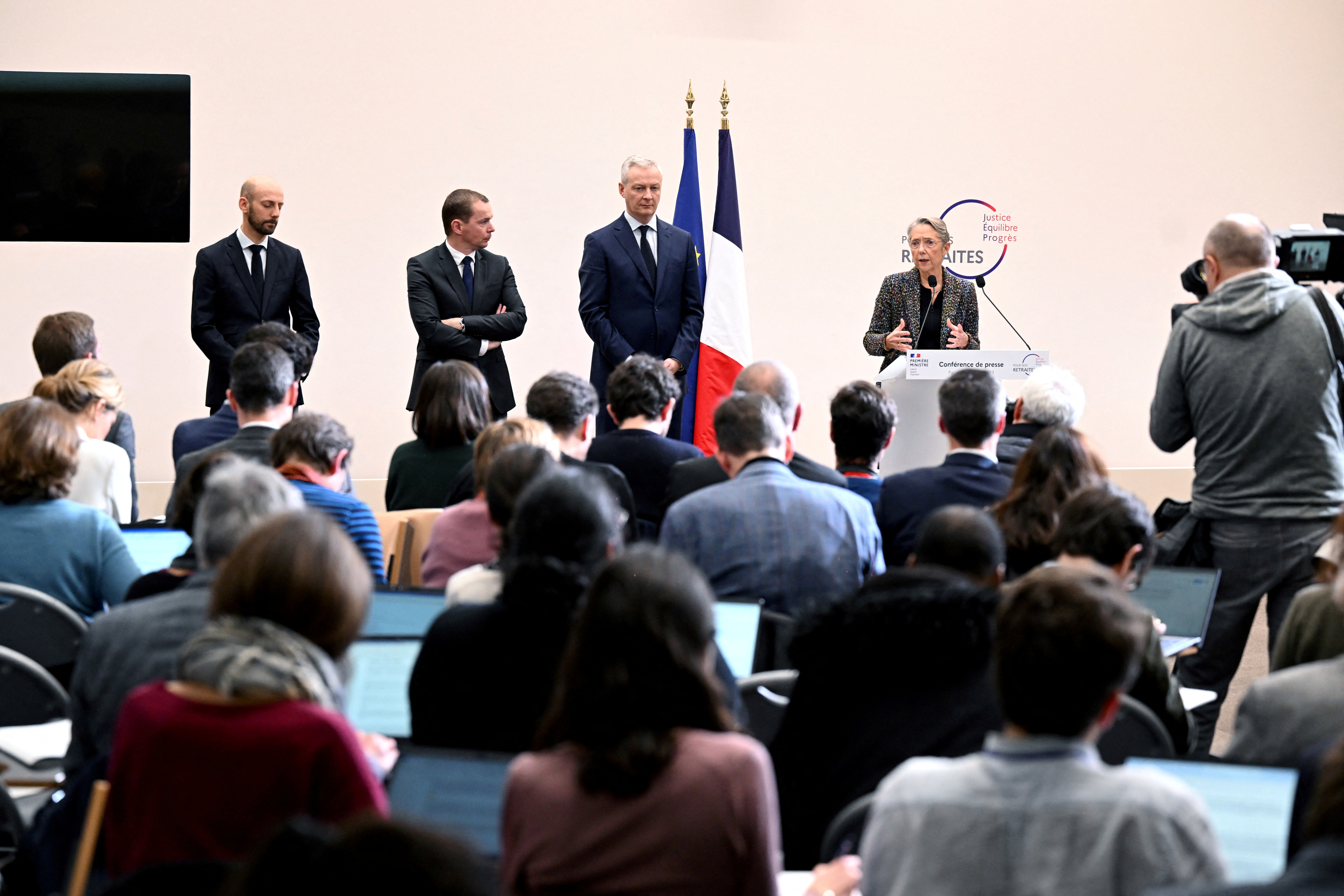 Government's plan for a pension reform presentation in Paris