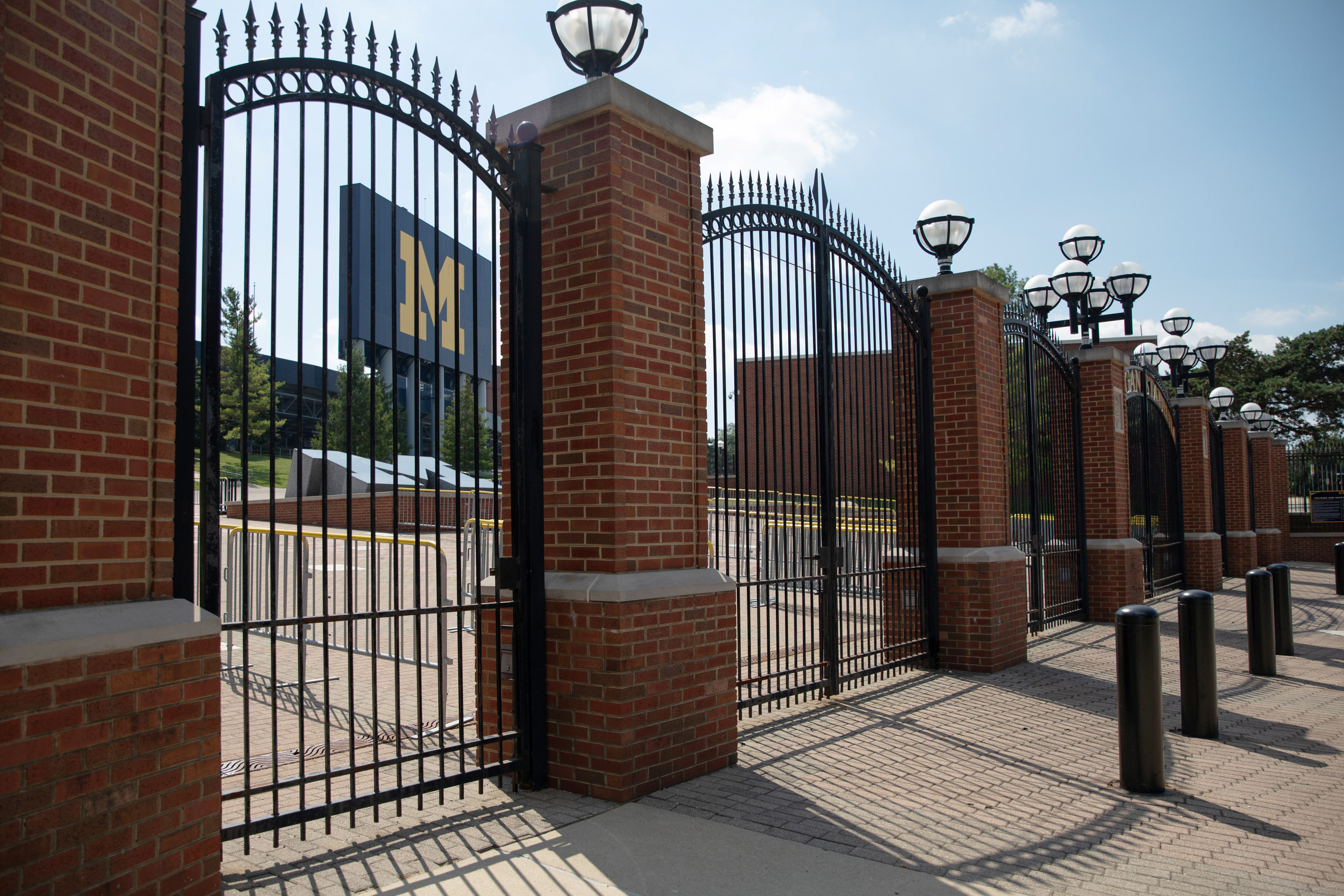 The entrance to Michigan Stadium on the University of Michigan campus is seen in Ann Arbor