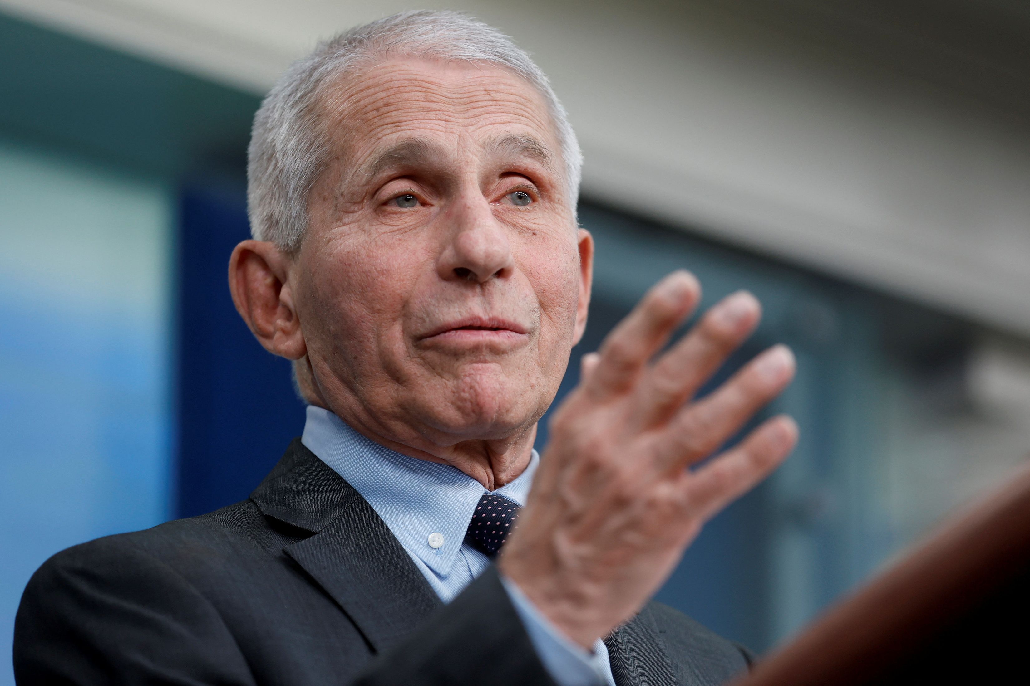 NIH's Fauci joins White House Press Secretary Jean-Pierre for the daily press briefing at the White House in Washington