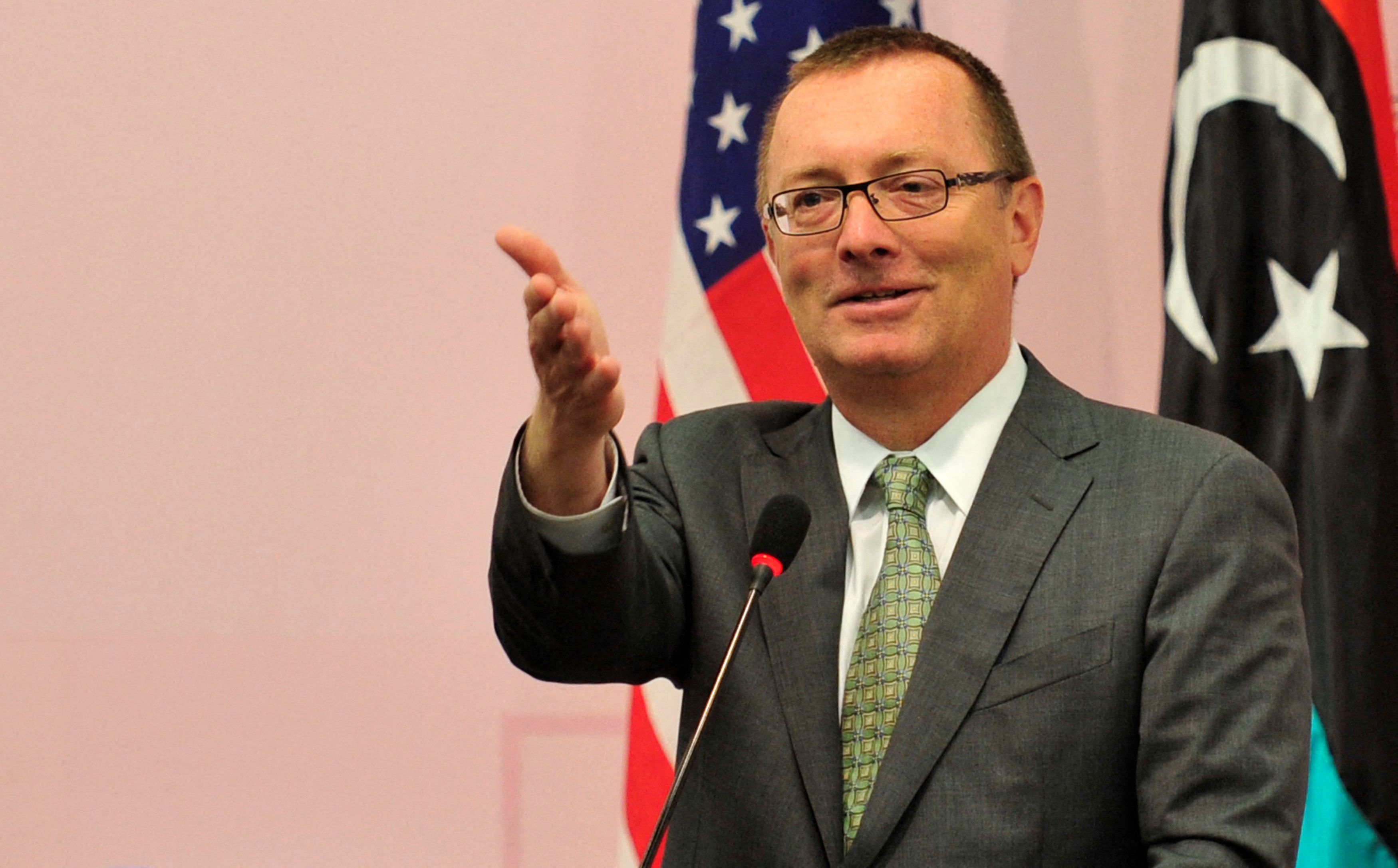 U.S. Assistant Secretary for Near Eastern Affairs, Jeffrey Feltman, attends a news conference in Benghazi