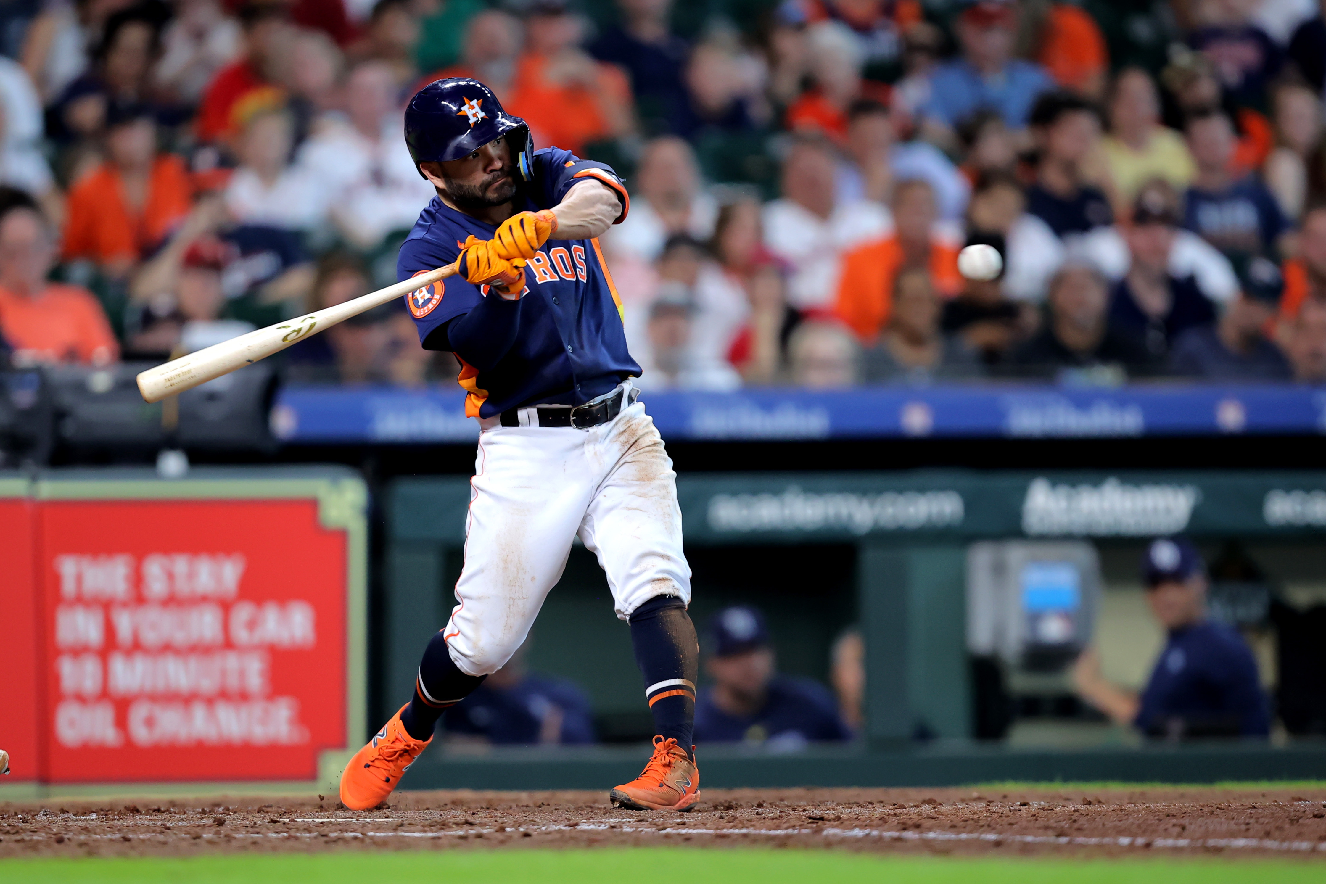 Tampa Bay Rays' Josh Lowe walks off as the Houston Astros