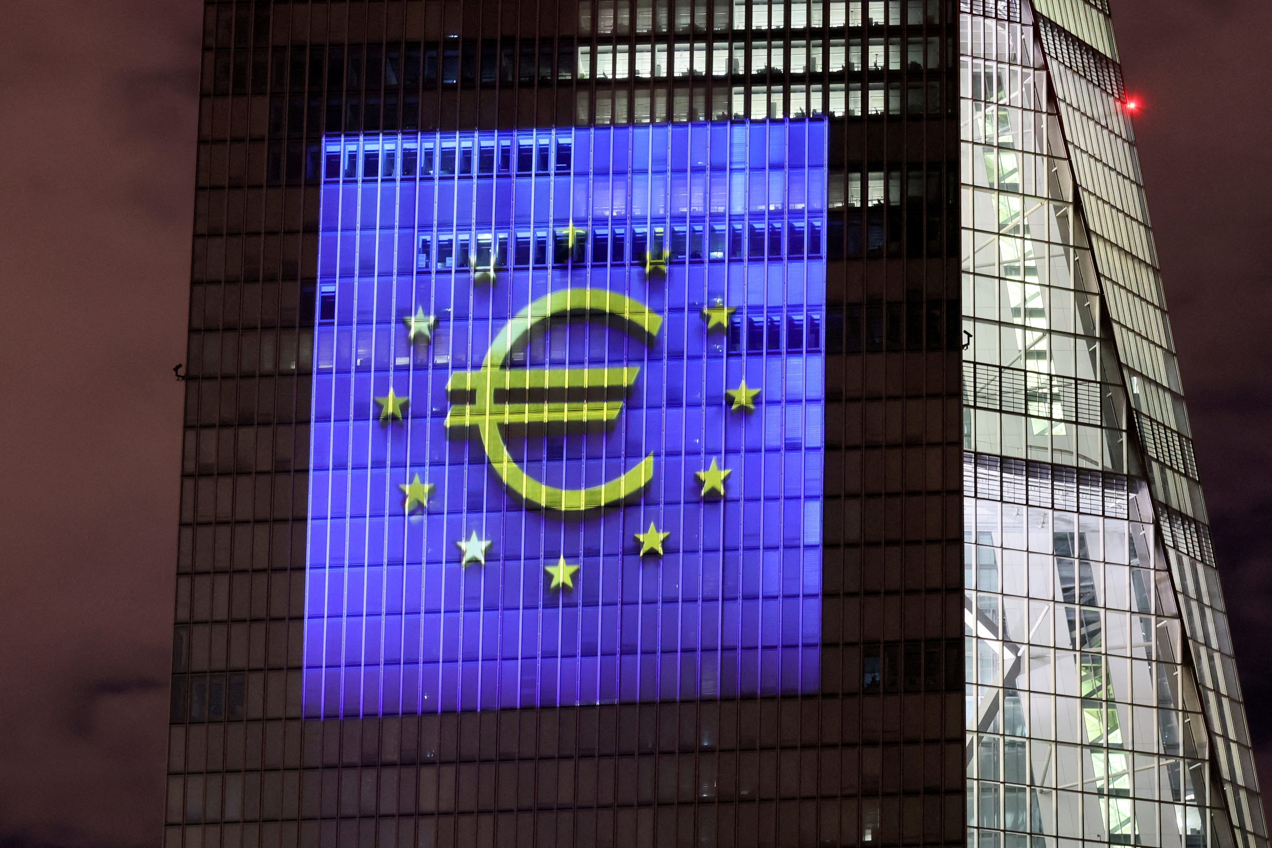 Preview of the illumination at ECB headquarters 