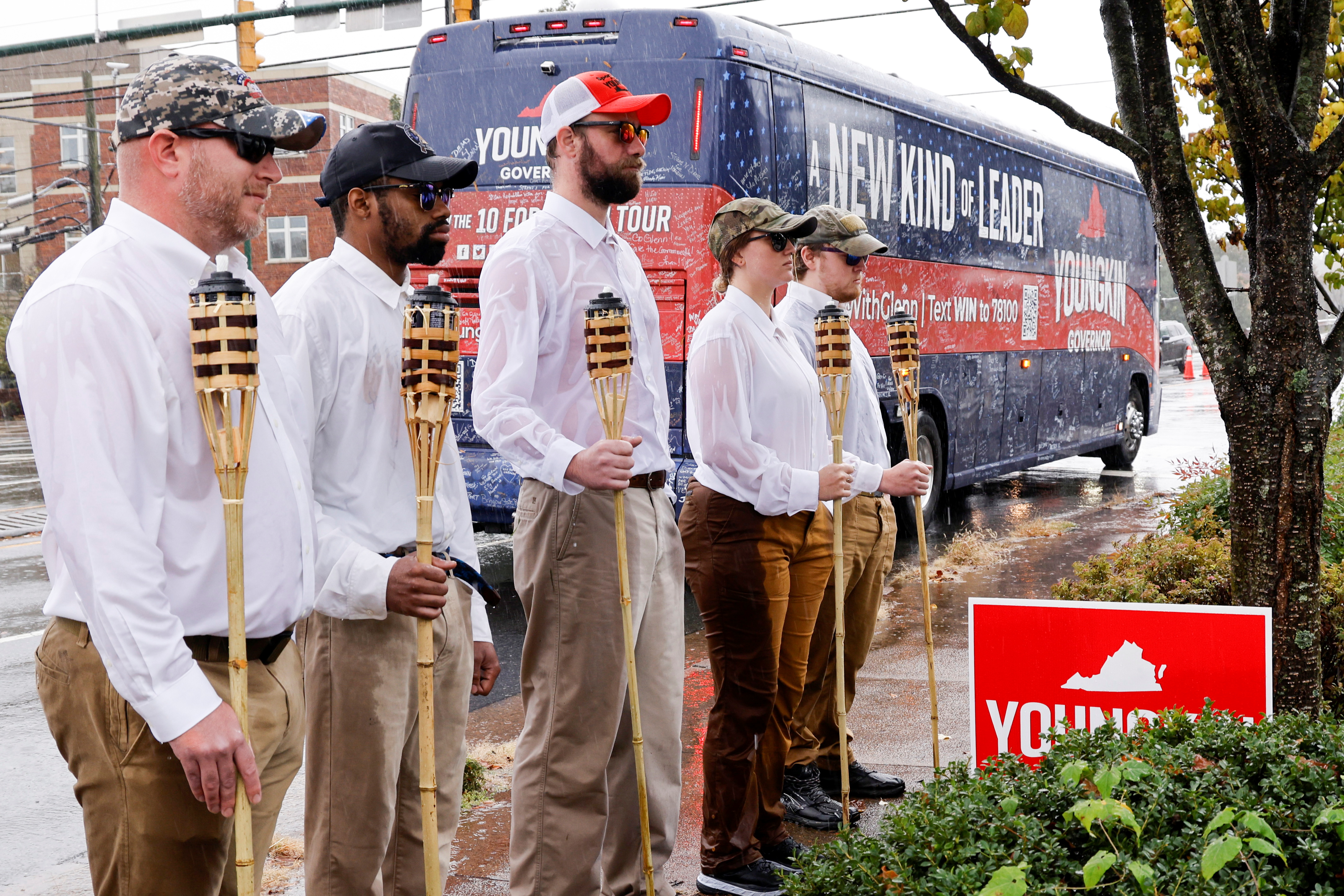 Republican candidate for governor of Virginia Youngkin holds a campaign event in Charlottesville, Virginia