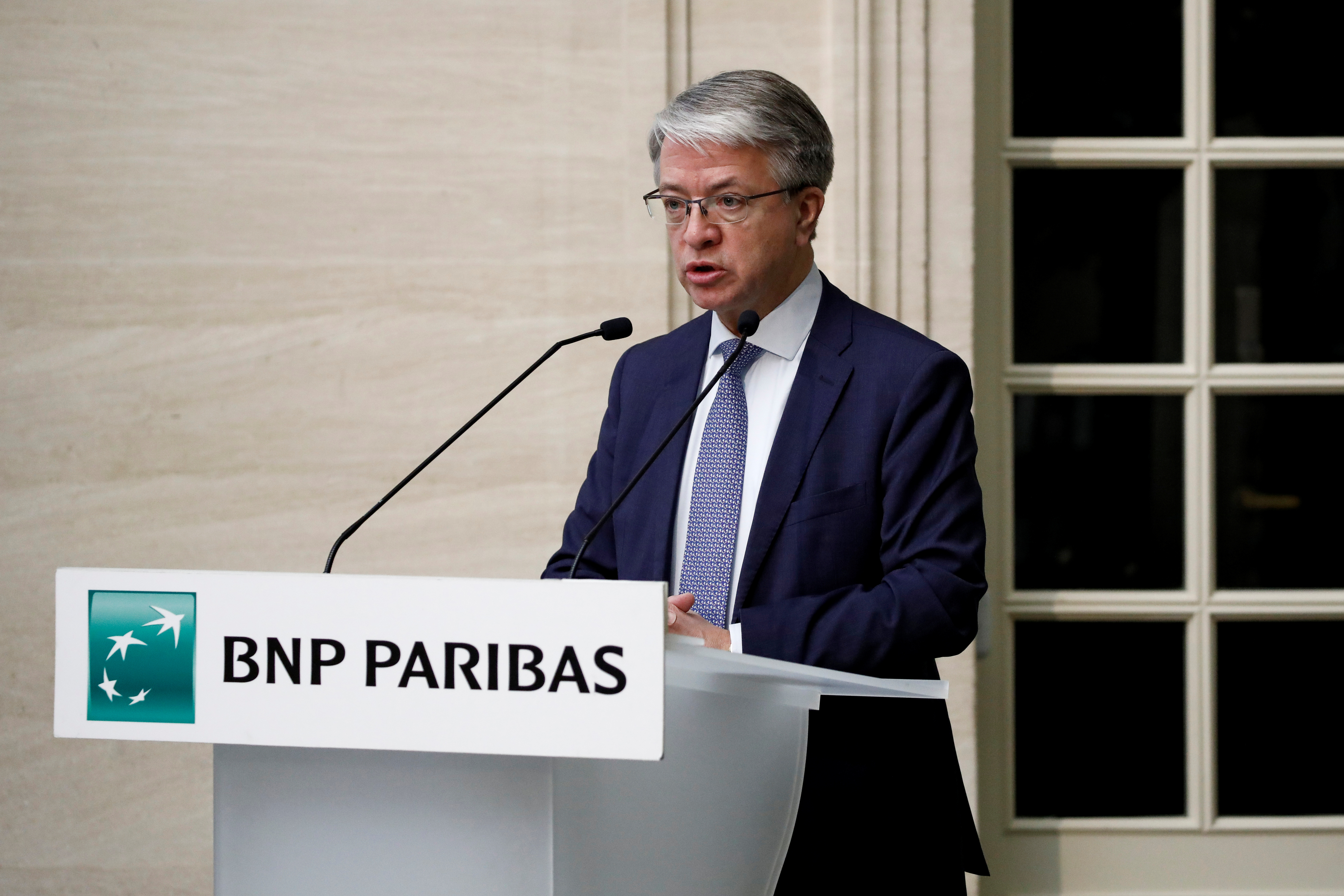 BNP Paribas annual results news conference in Paris