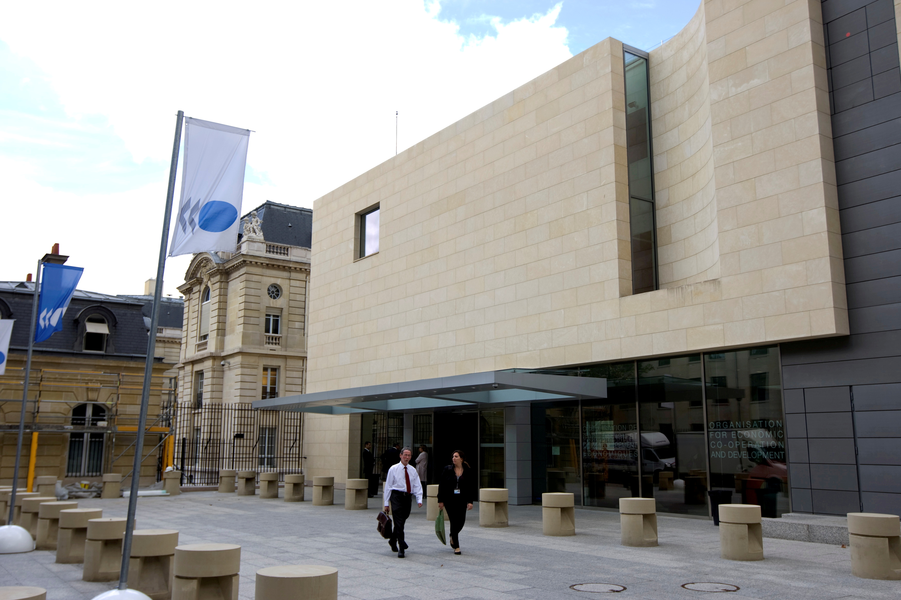 Photo d'archives du siège de l'Organisation de coopération et de développement économiques (OCDE) à Paris, en France