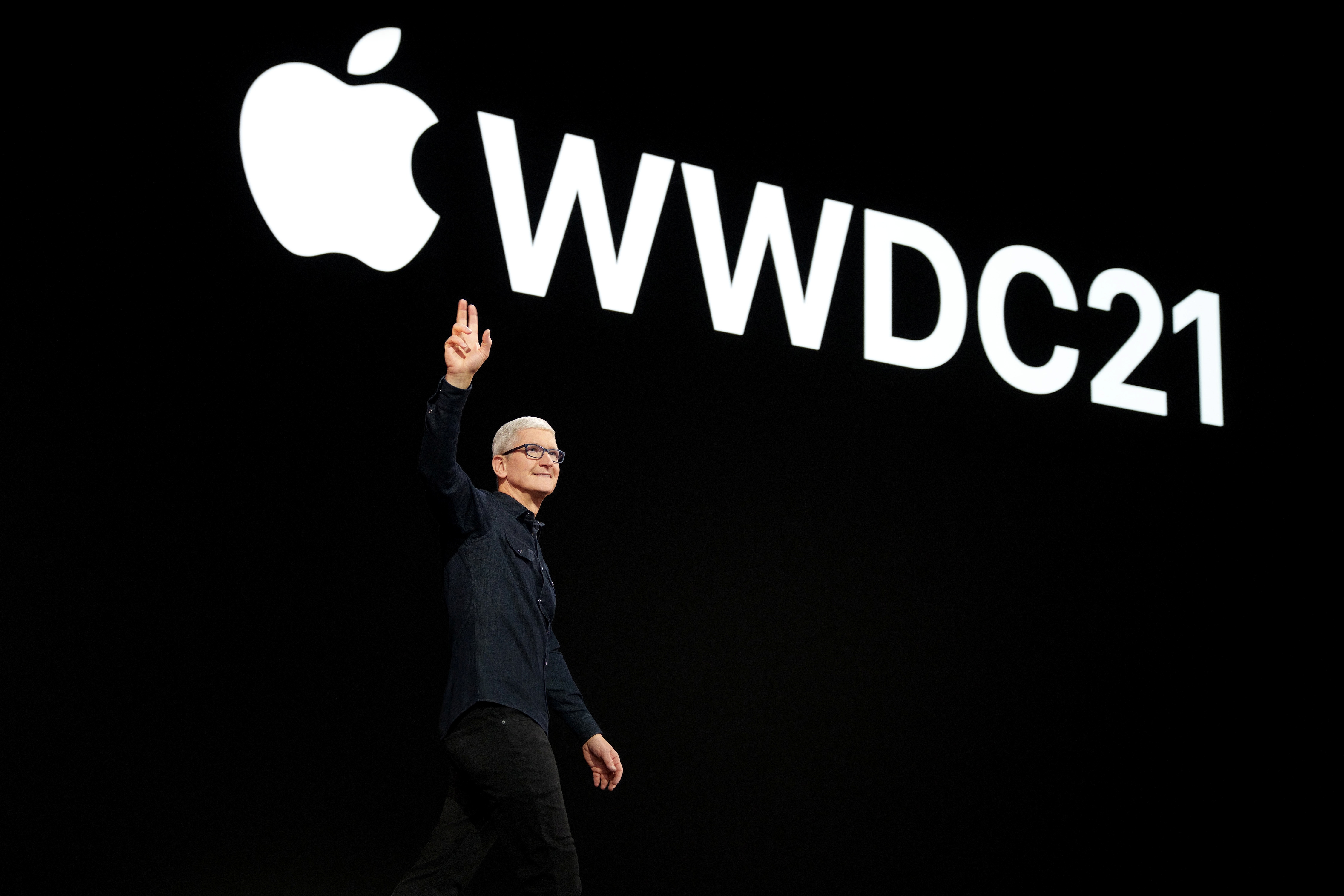 Apple CEO Tim Cook greets developers during Apple’s Worldwide Developers Conference