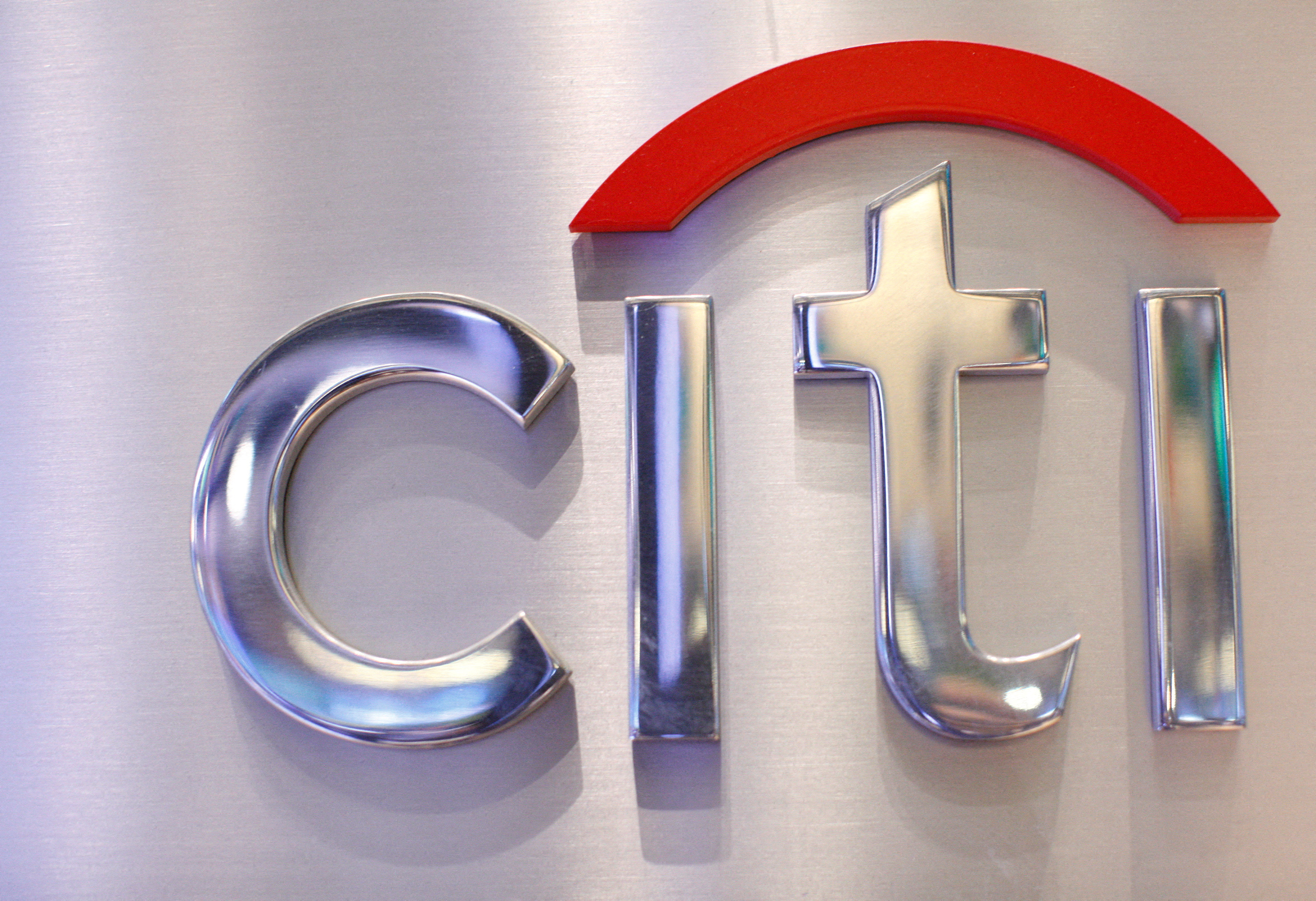 A Citi sign is seen at the Citigroup stall on the floor of the New York Stock Exchange