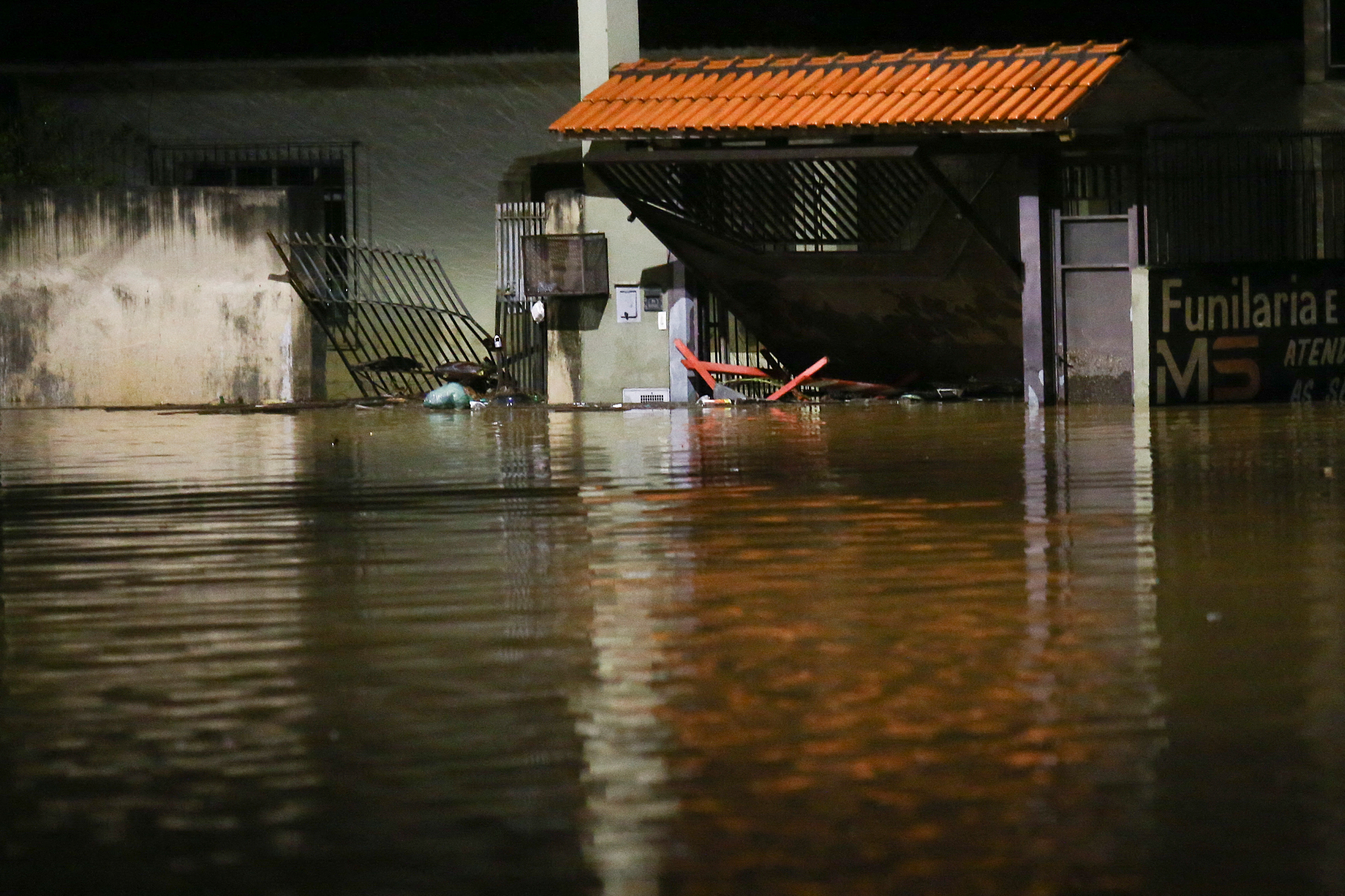 Flooding caused by heavy rain in Caieiras, Brazil