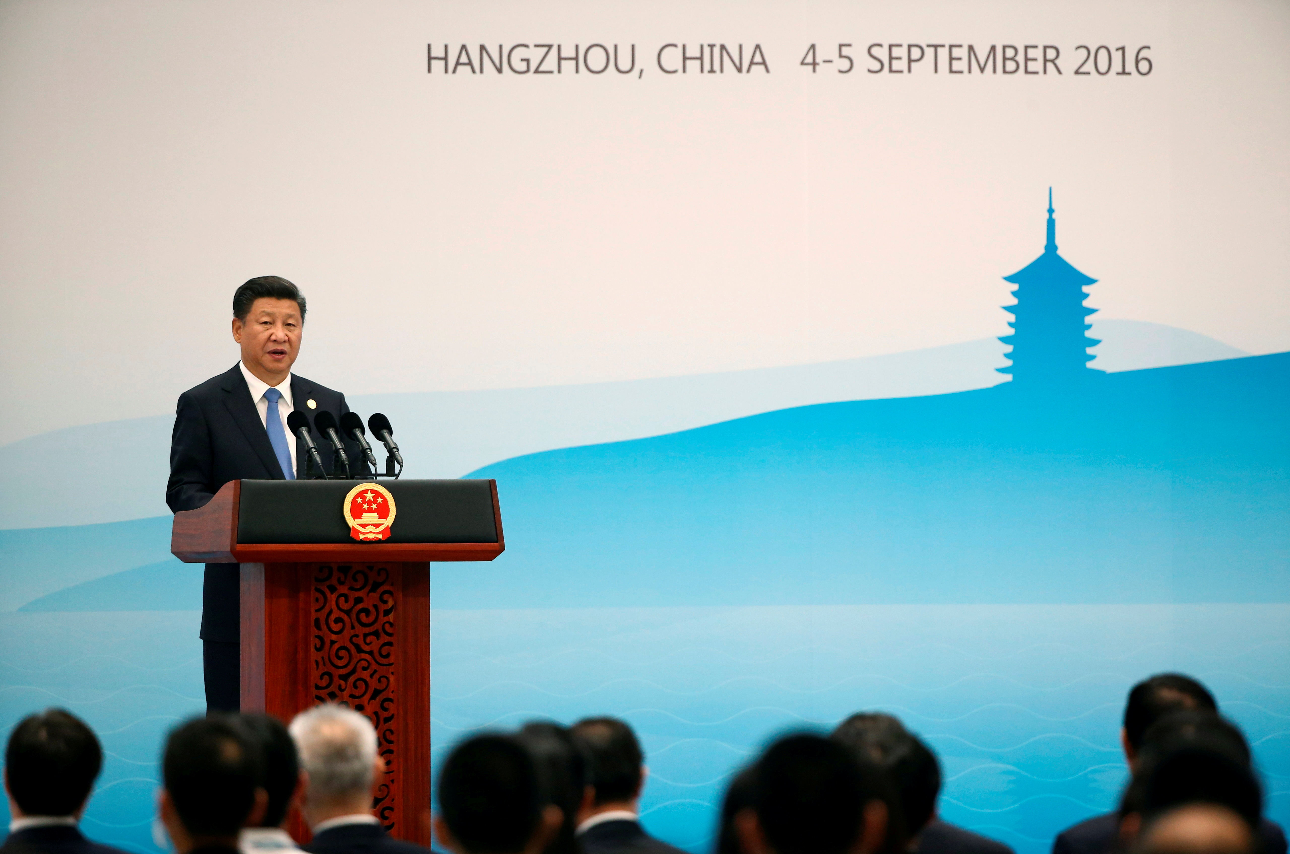 China's President Xi Jinping speaks at a news conference after the closing of G20 Summit in Hangzhou
