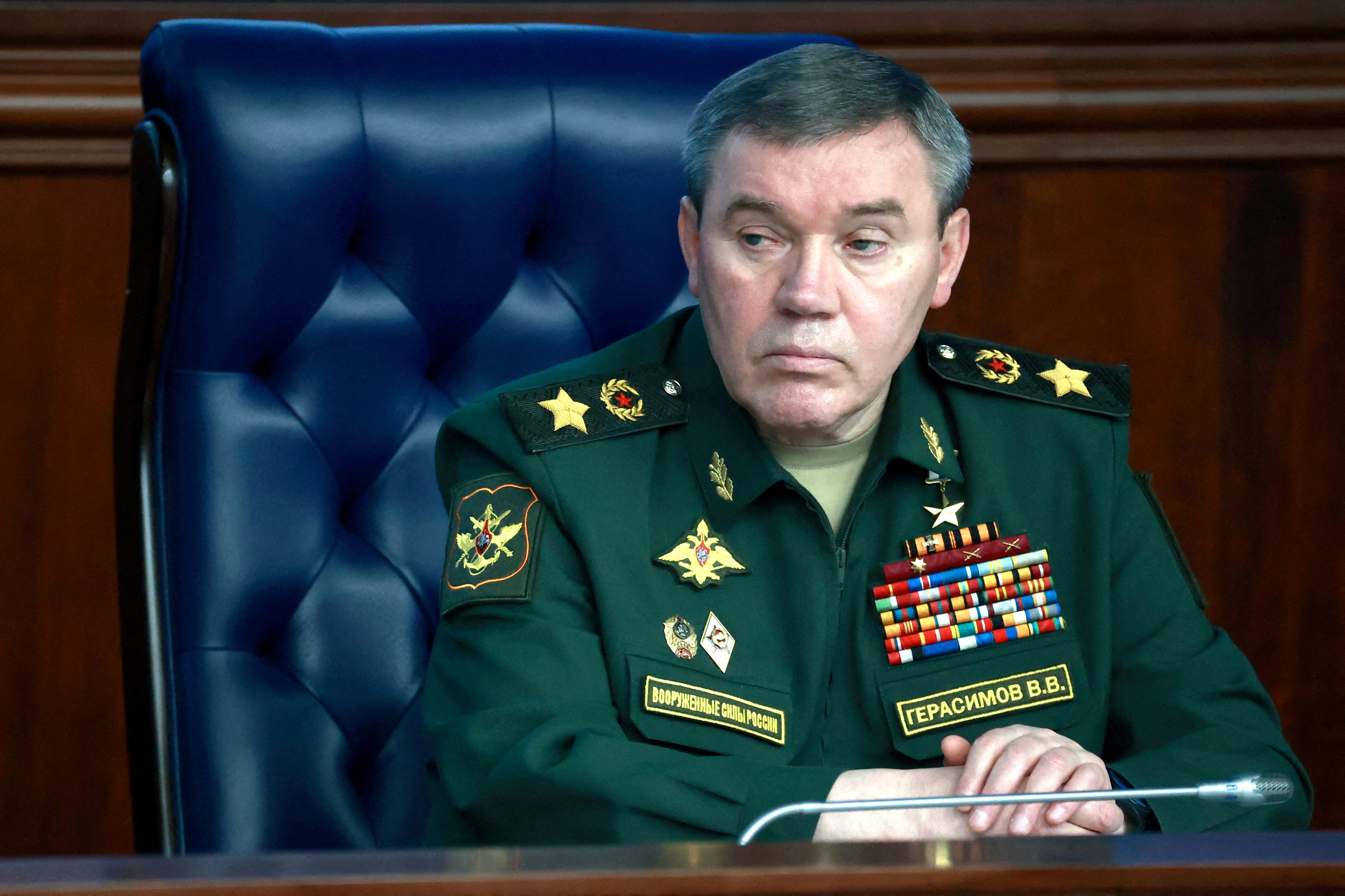 Chief of the General Staff of Russian Armed Forces Valery Gerasimov attends a meeting of Defence Ministry Board in Moscow