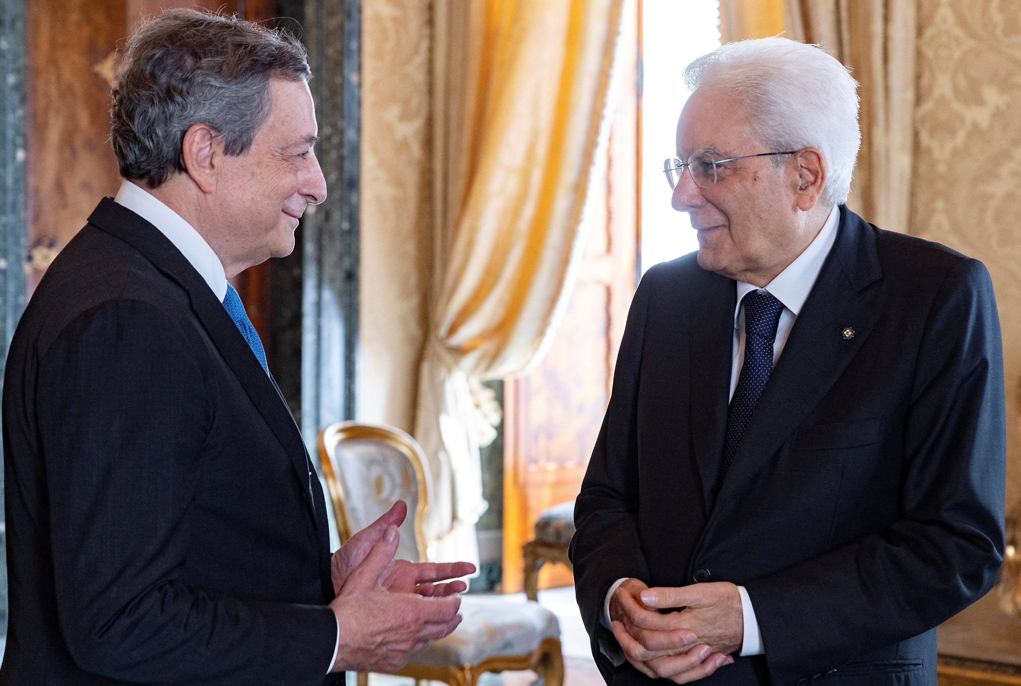 Italian President Sergio Mattarella meets with President of the Council Mario Draghi