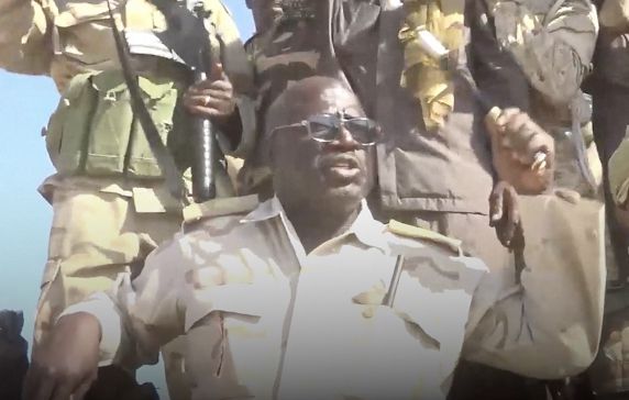 General Abdul Rahman Juma of Sudan’s Rapid Support Forces addresses troops.