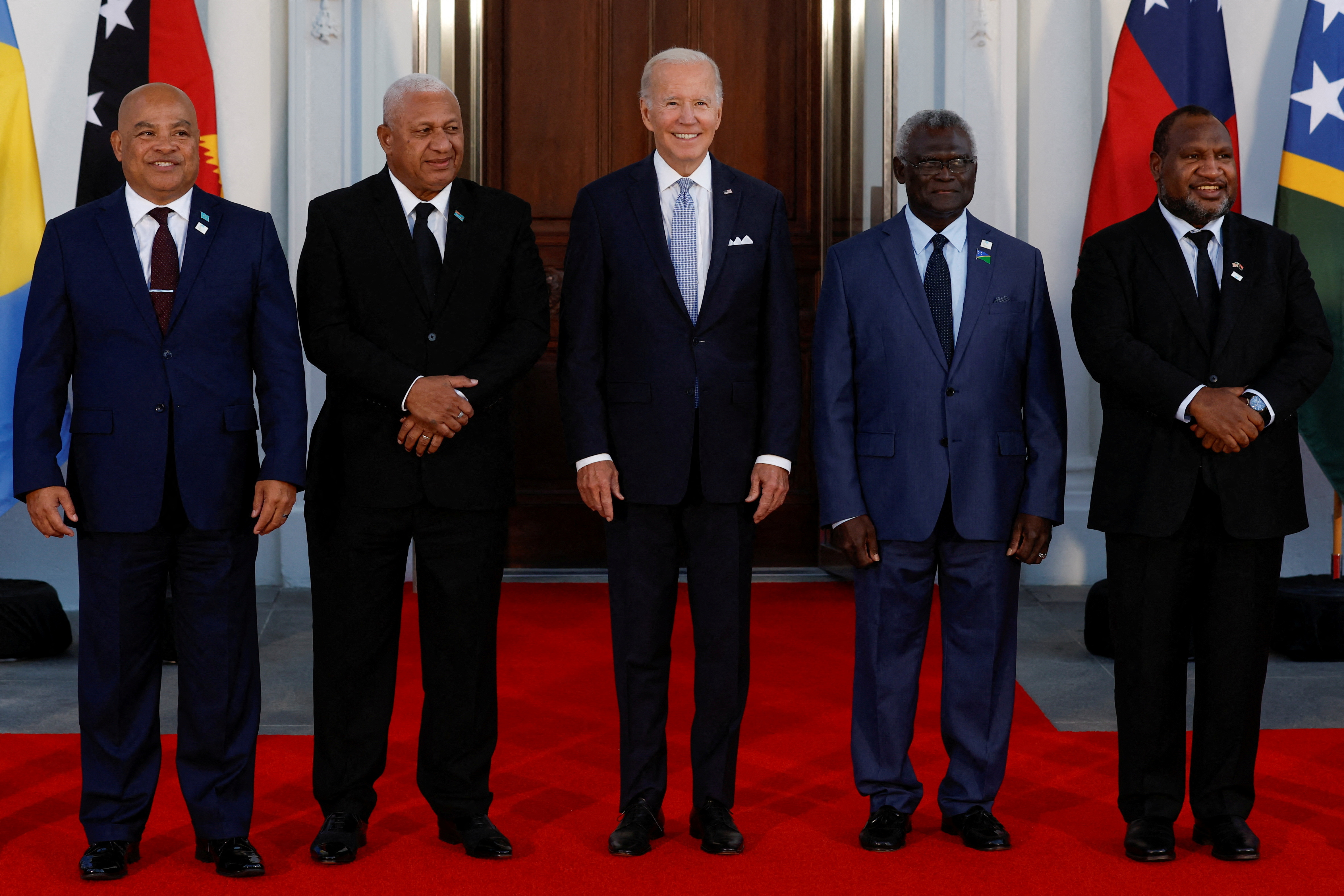 U.S. President Joe Biden welcomes leaders from the U.S.- Pacific Island Country Summit to a dinner at the White House in Washington