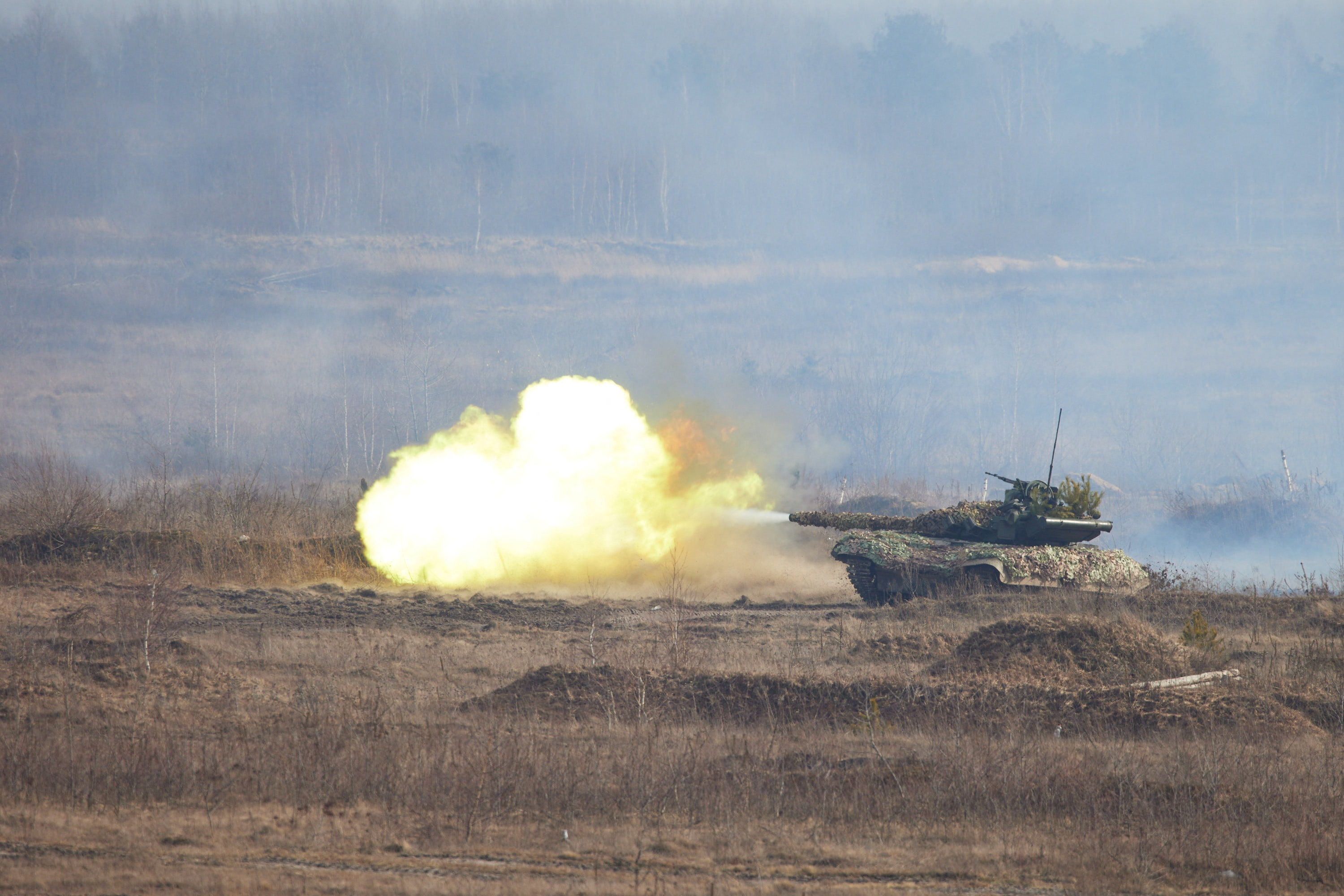 Ukrainian armed forces hold drills in the Rivne region
