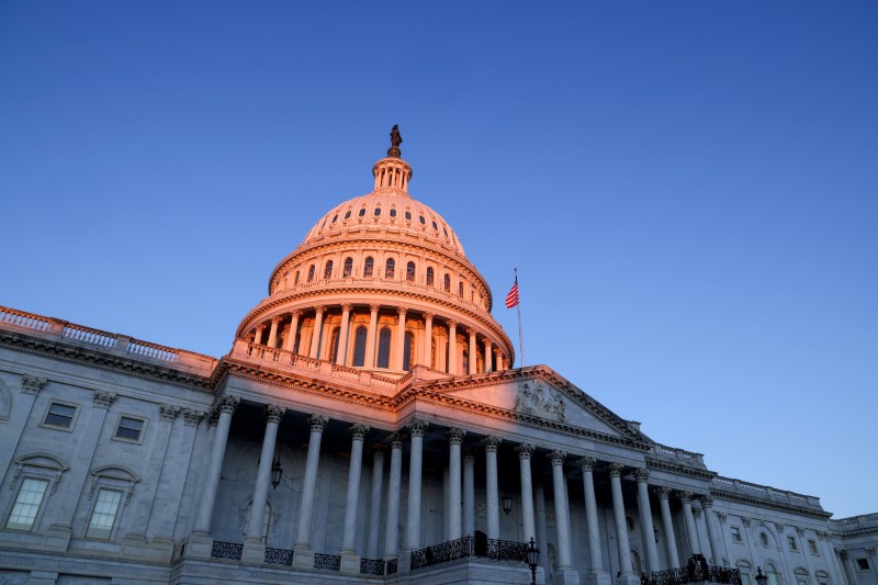 The sun rises on the U.S. Capitol dome before Joe Biden's presidential inauguration in Washington