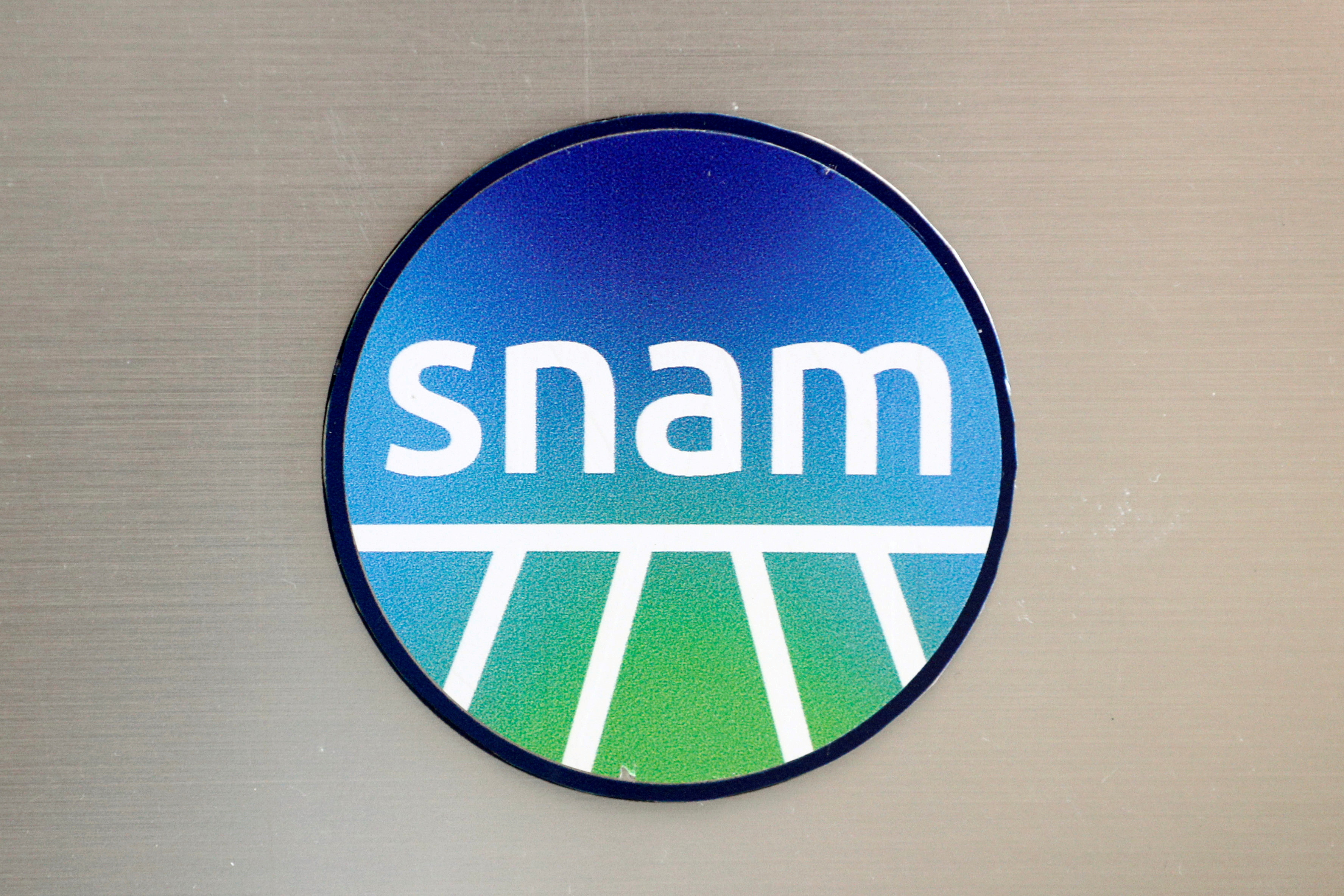 Italian gas group Snam logo is seen outside their office in Rome