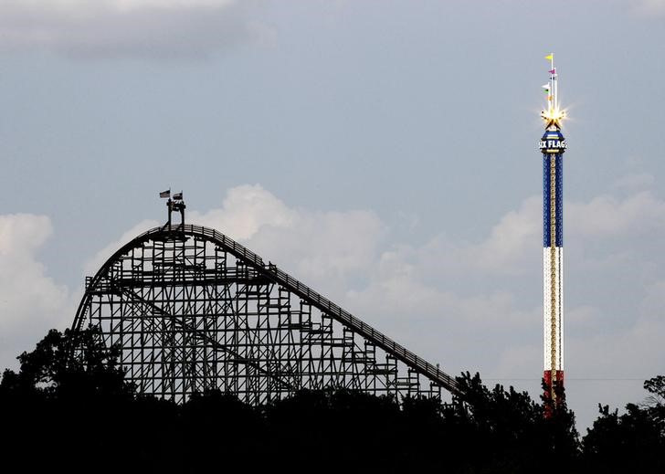 The Texas Giant roller coaster ride is seen at the Six Flags Over Texas amusement park in Arlington