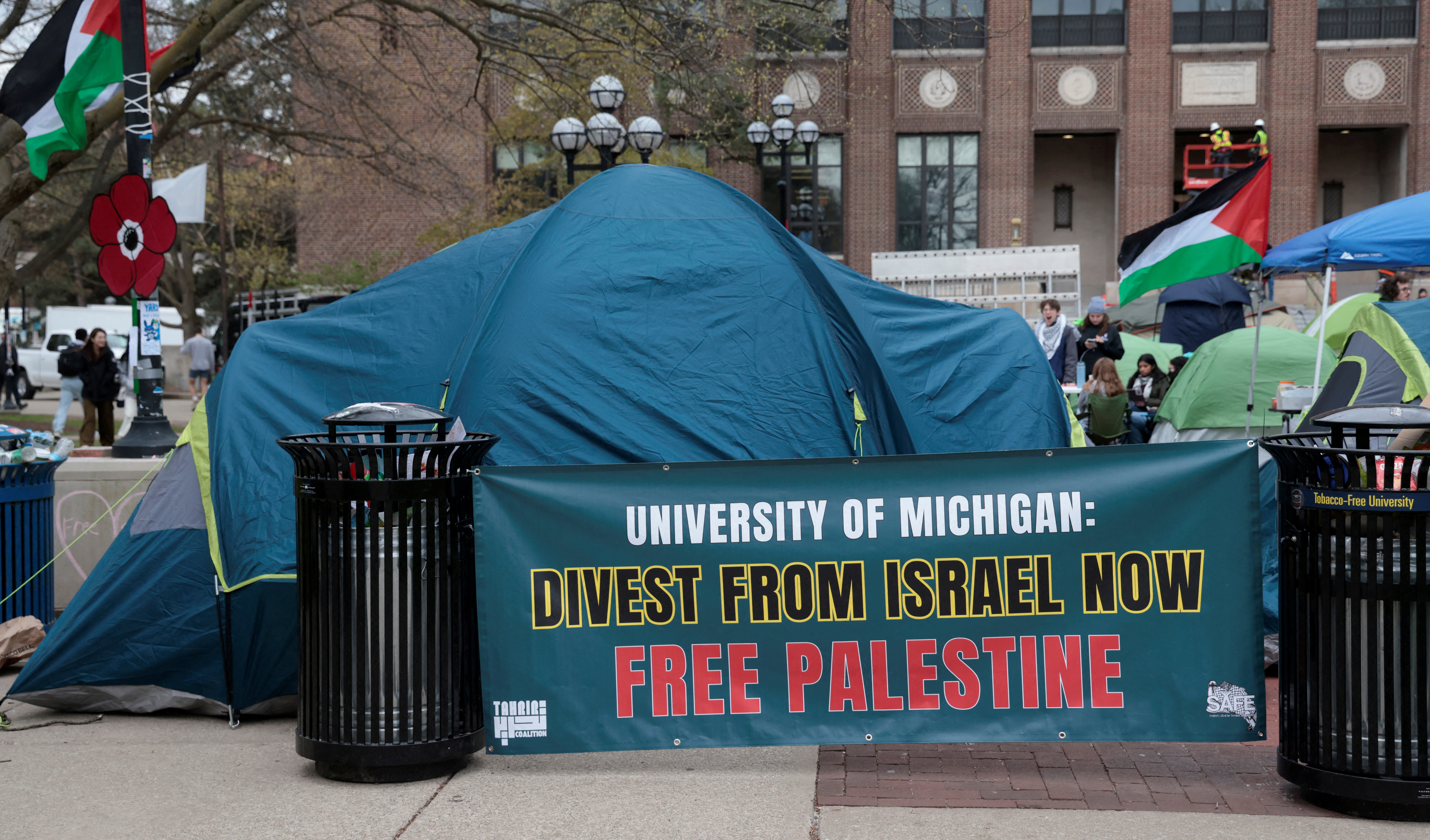 College students protest on University of Michigan campus