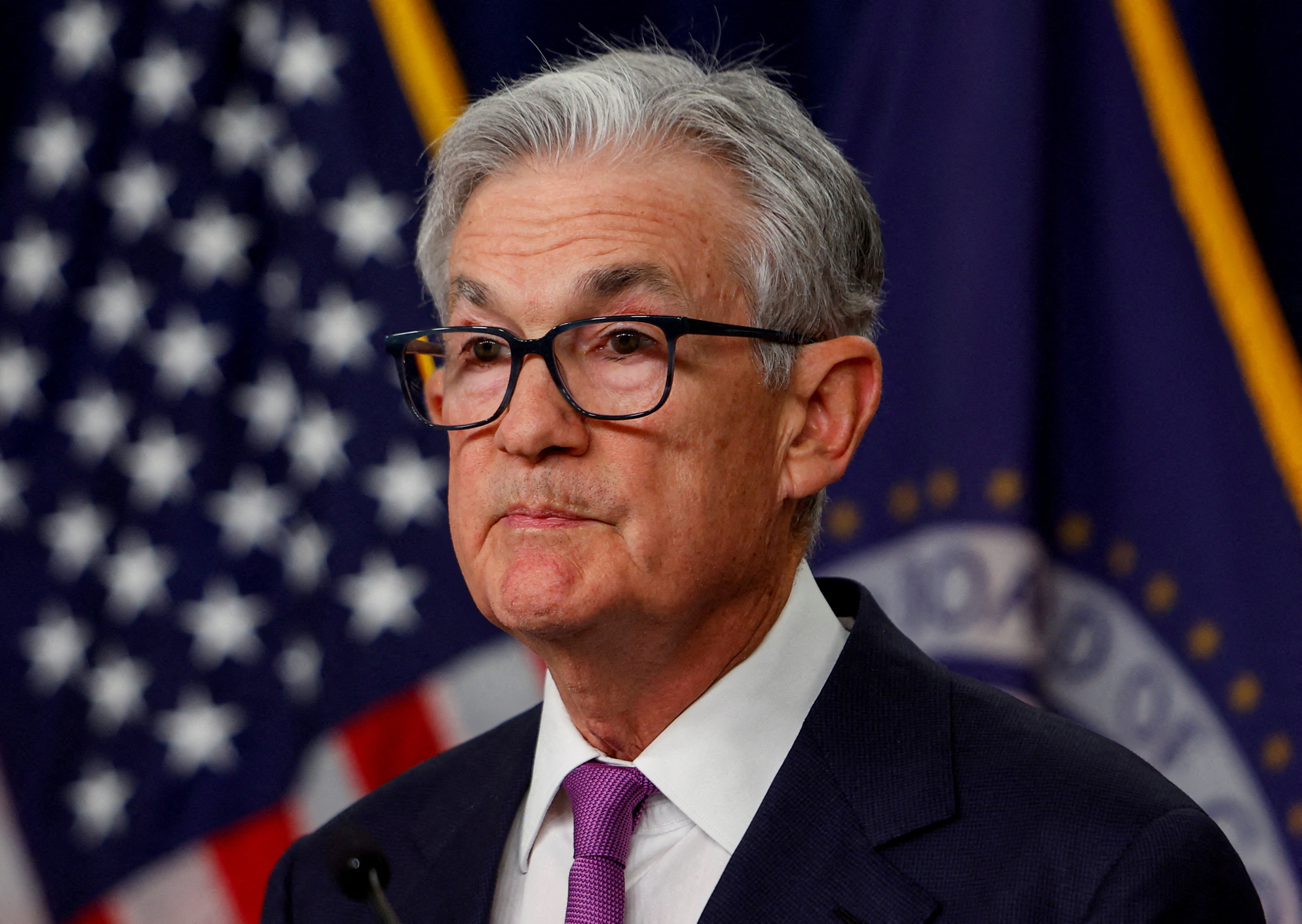 Fed Chair Powell speaks during news conference in Washington